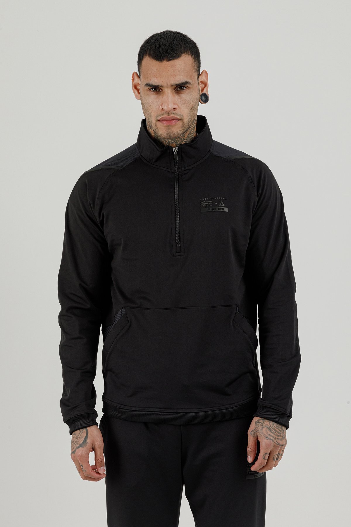 Yarım Fermuarlı Erkek Dik Yaka Sweatshirt - 180001-M.02