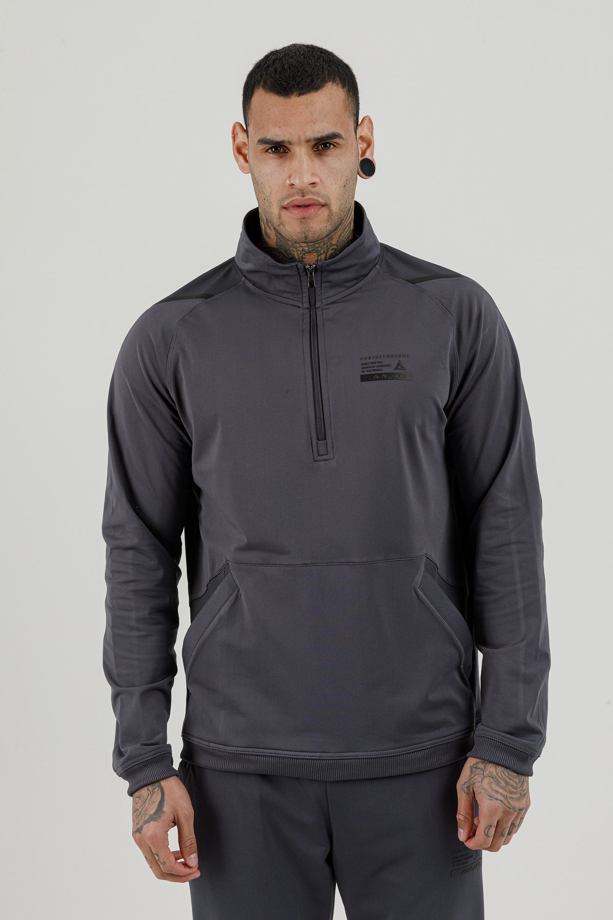 Yarım Fermuarlı Erkek Dik Yaka Sweatshirt - 180001-M.02