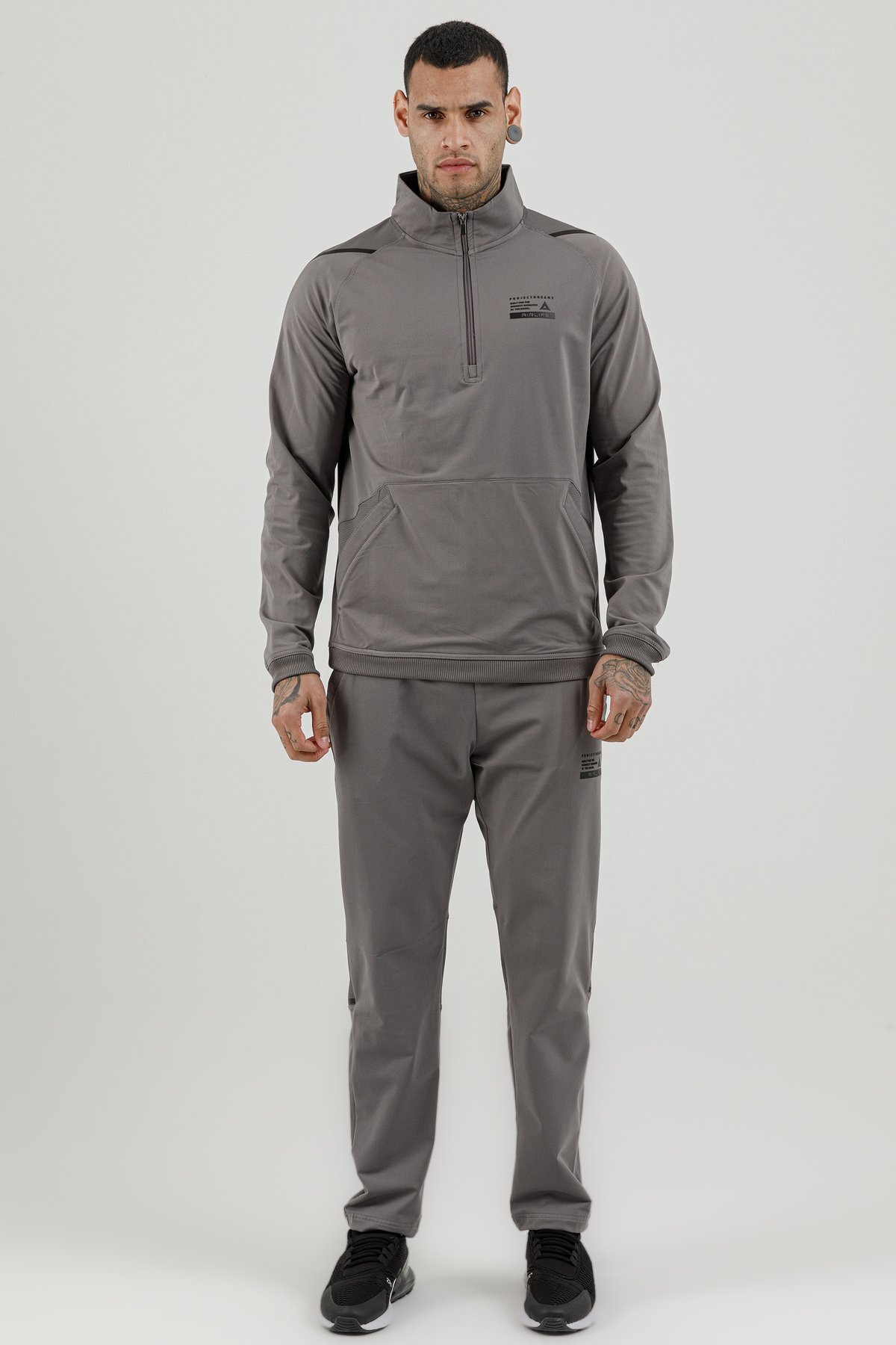 Yarım Fermuarlı Erkek Dik Yaka Sweatshirt - 180001-M.02