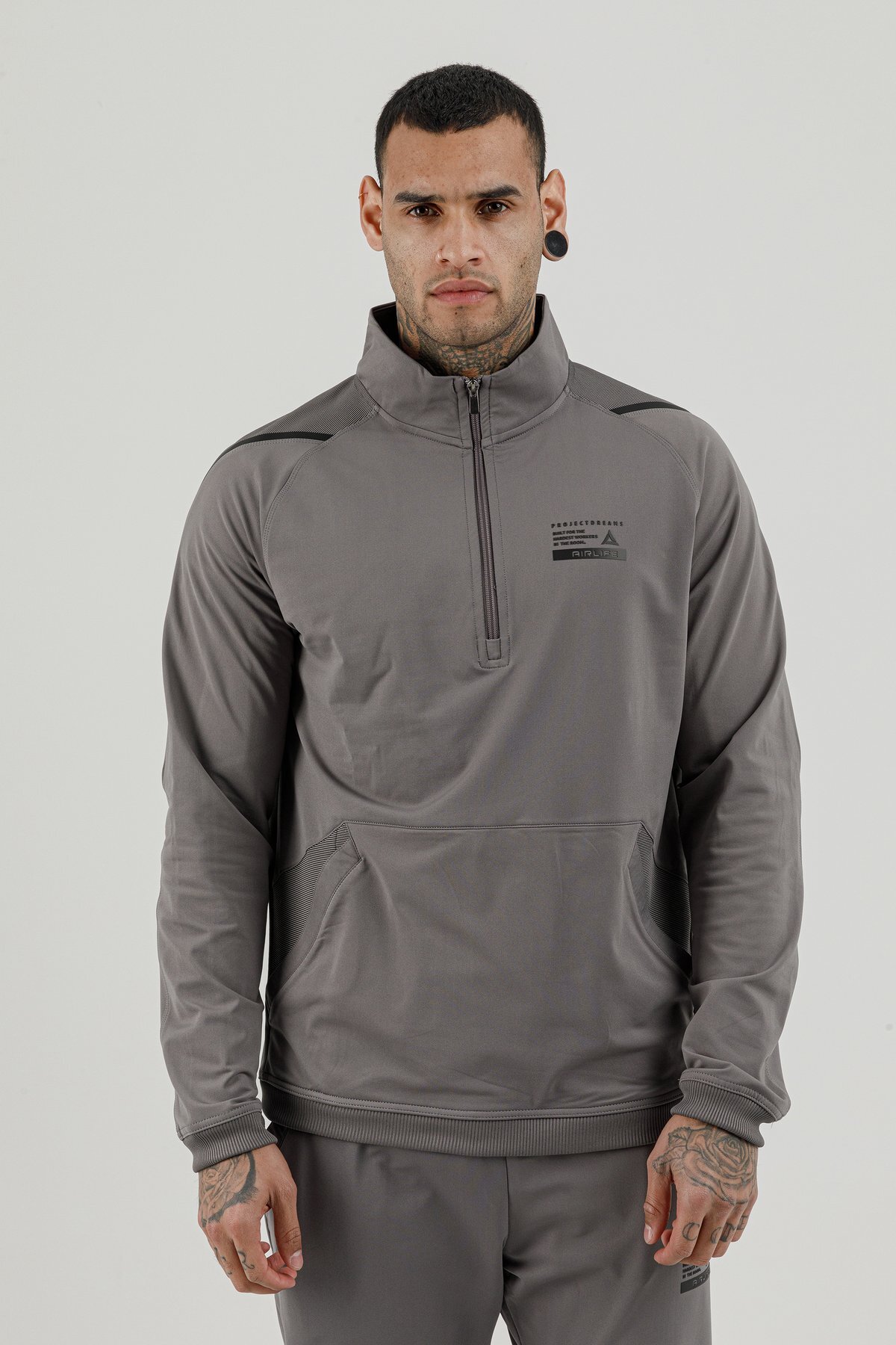 Yarım Fermuarlı Erkek Dik Yaka Sweatshirt - 180001-M.02