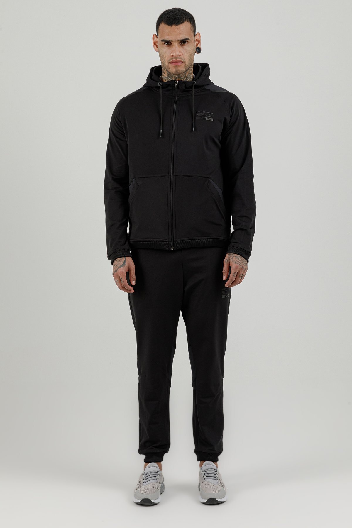 Tam Boy Fermuarlı Erkek Kapüşonlu Sweatshirt - 180002-M.02