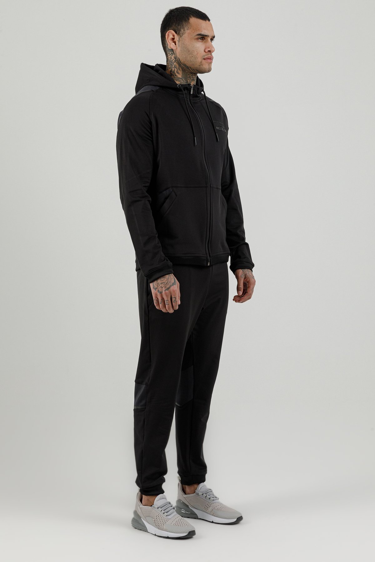 Tam Boy Fermuarlı Erkek Kapüşonlu Sweatshirt - 180002-M.02