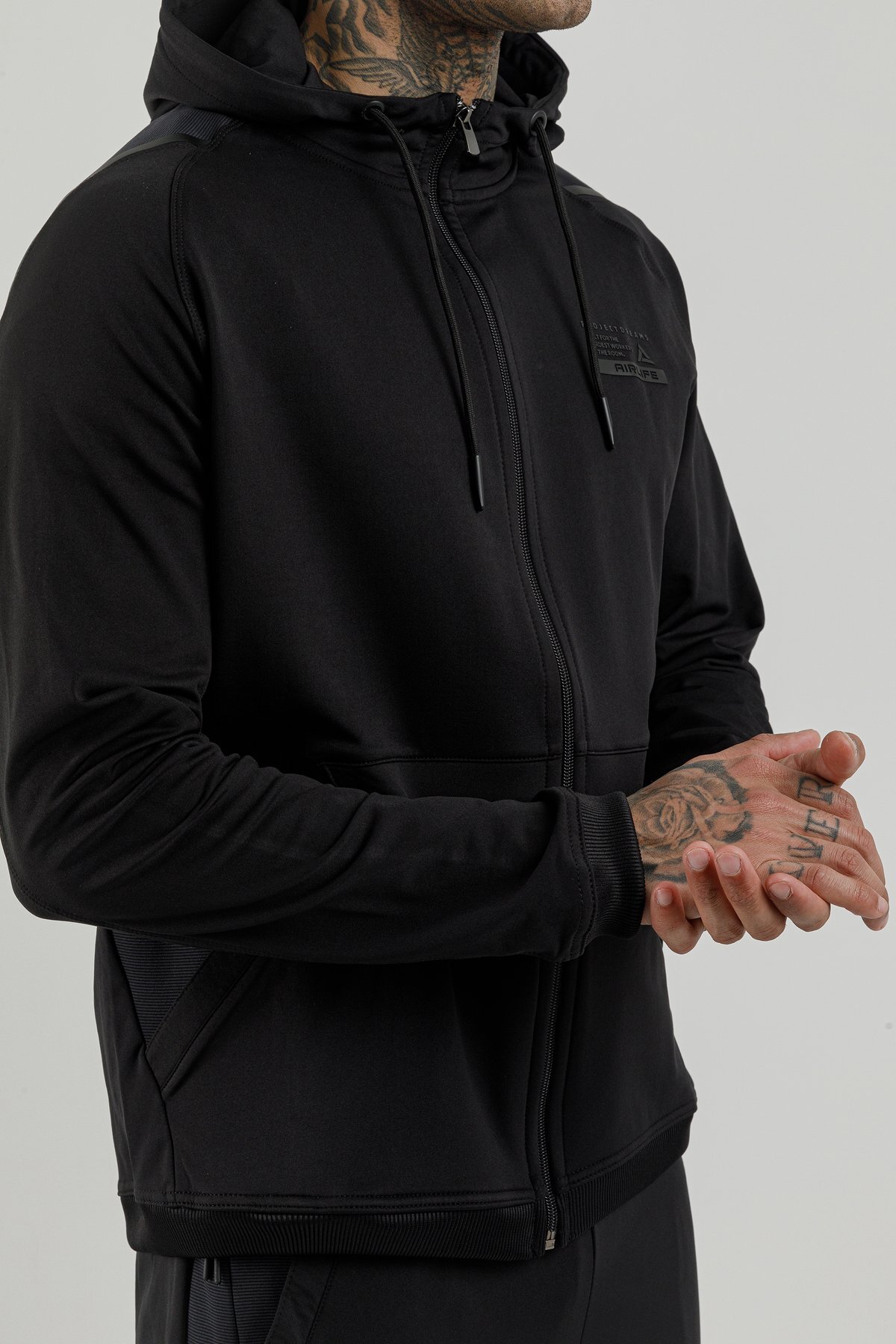 Tam Boy Fermuarlı Erkek Kapüşonlu Sweatshirt - 180002-M.02