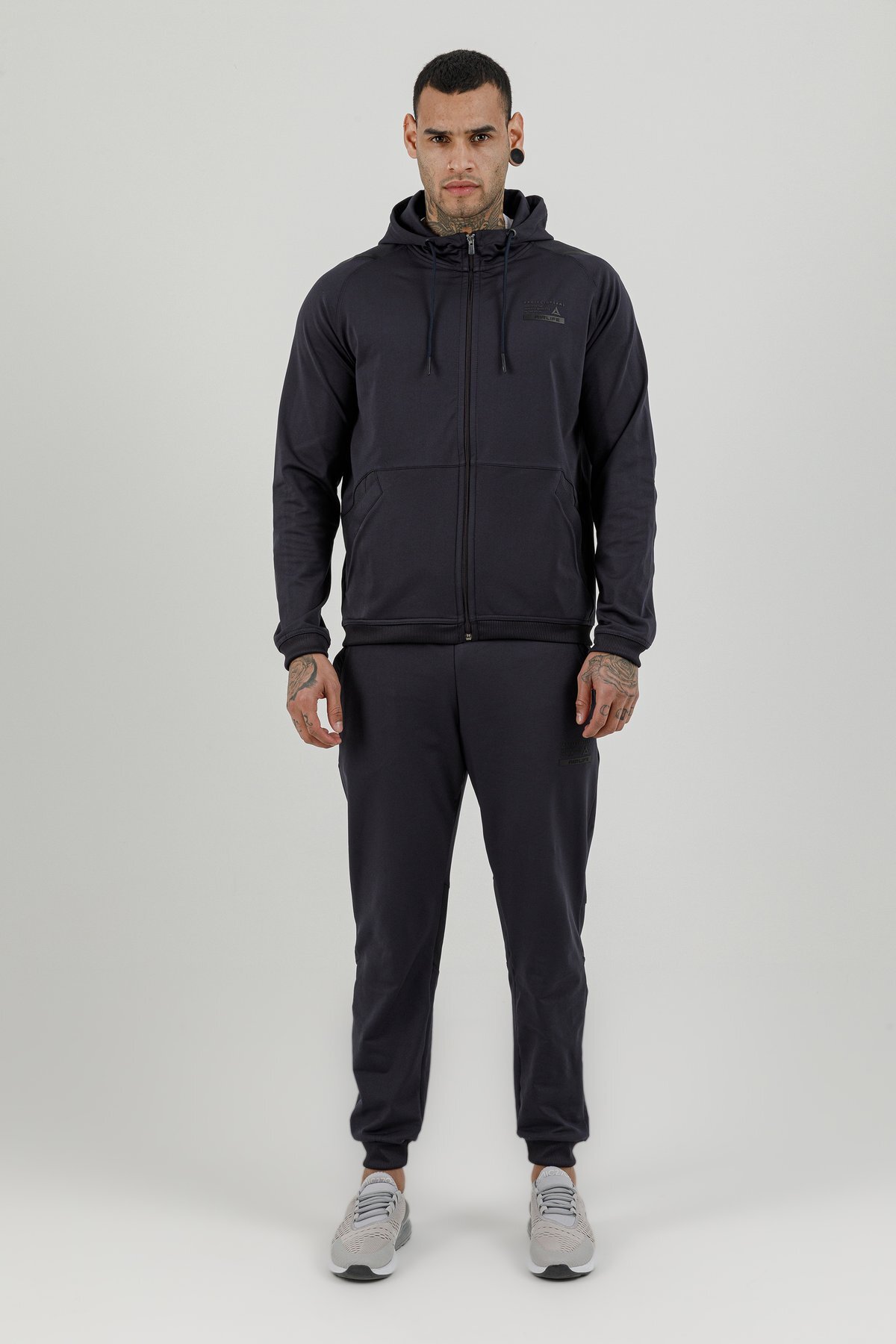 Tam Boy Fermuarlı Erkek Kapüşonlu Sweatshirt - 180002-M.02