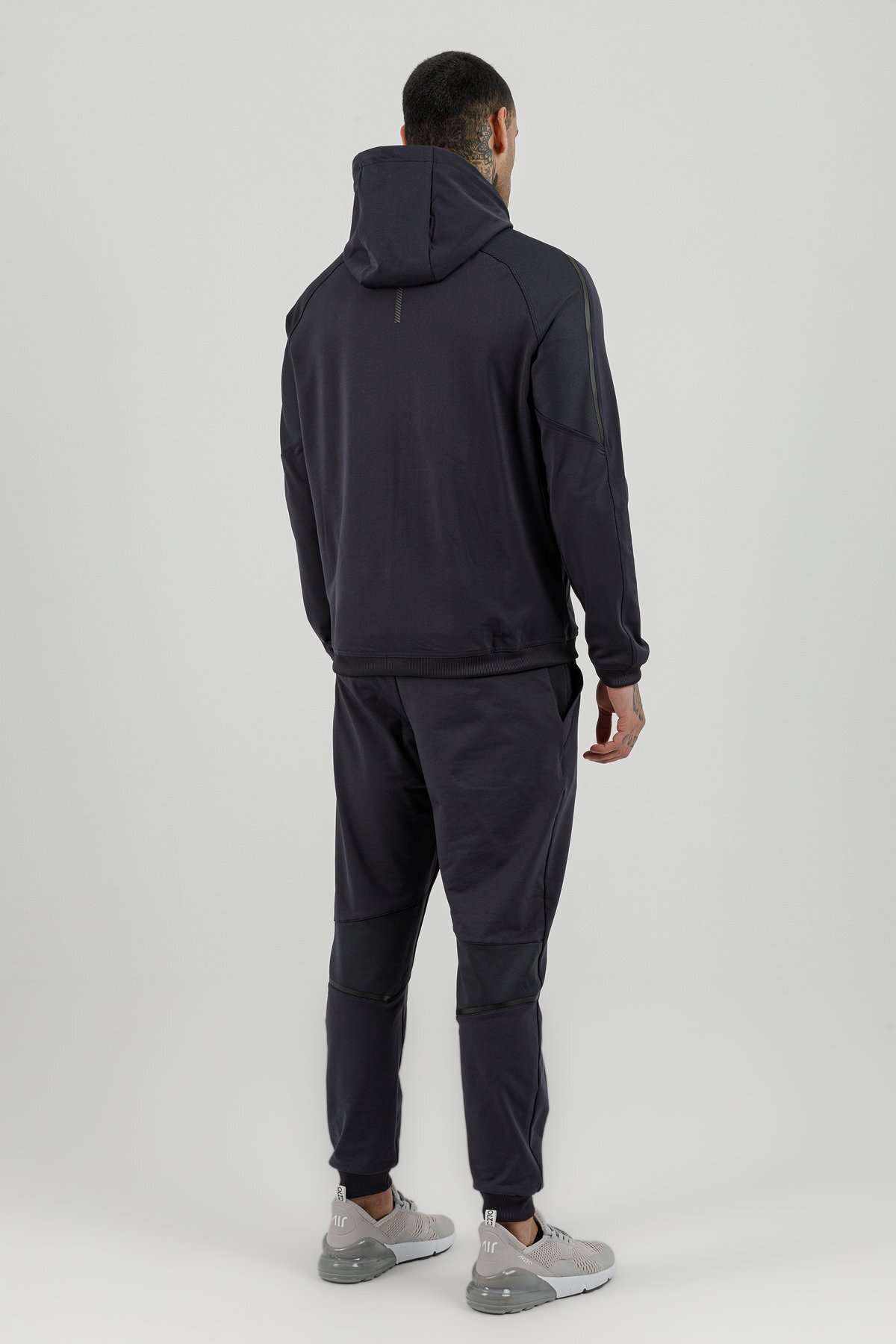 Tam Boy Fermuarlı Erkek Kapüşonlu Sweatshirt - 180002-M.02