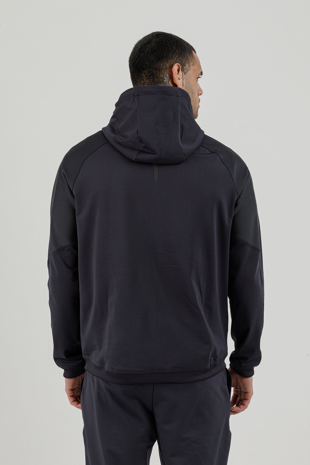 Tam Boy Fermuarlı Erkek Kapüşonlu Sweatshirt - 180002-M.02