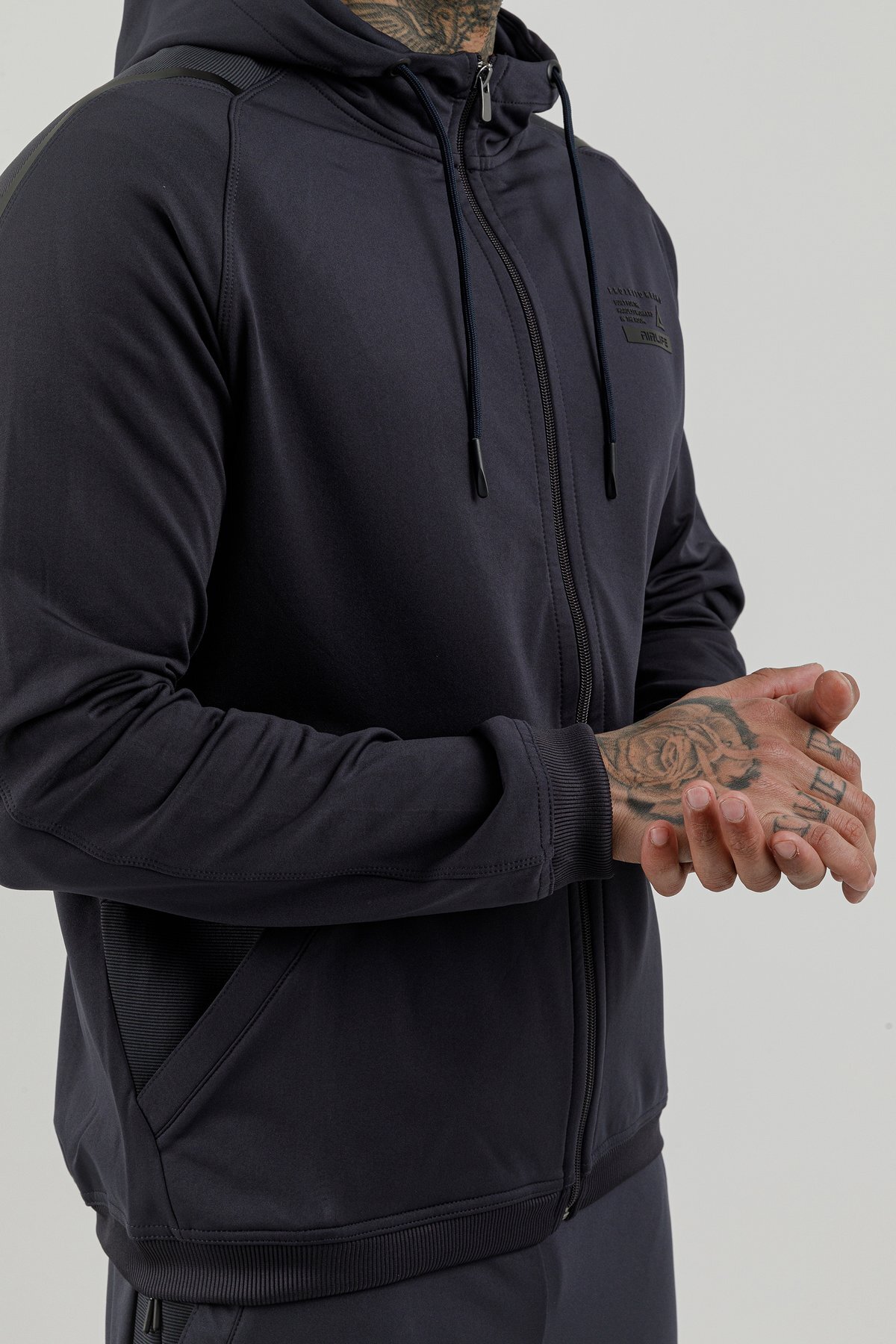 Tam Boy Fermuarlı Erkek Kapüşonlu Sweatshirt - 180002-M.02