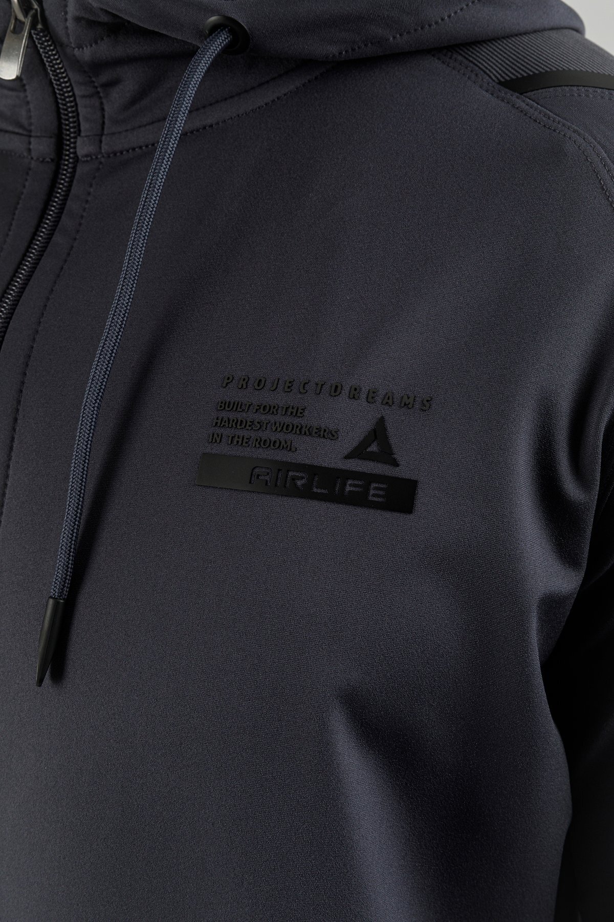Tam Boy Fermuarlı Erkek Kapüşonlu Sweatshirt - 180002-M.02
