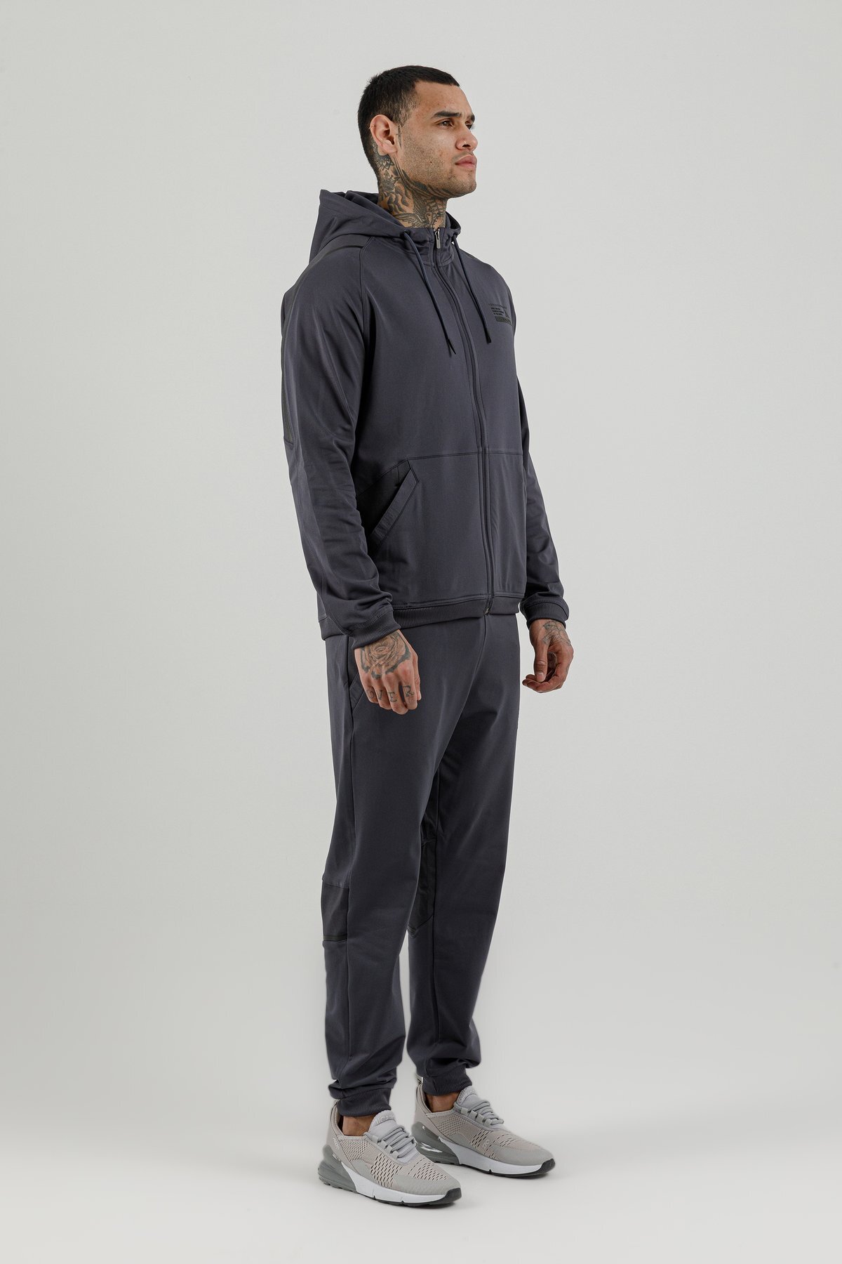 Tam Boy Fermuarlı Erkek Kapüşonlu Sweatshirt - 180002-M.02