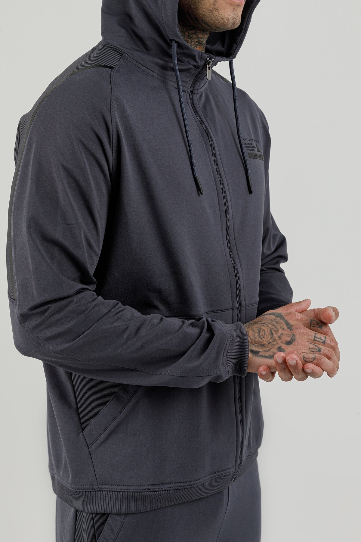 Tam Boy Fermuarlı Erkek Kapüşonlu Sweatshirt - 180002-M.02