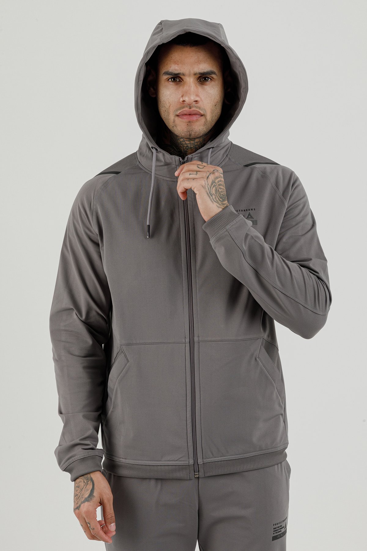Tam Boy Fermuarlı Erkek Kapüşonlu Sweatshirt - 180002-M.02