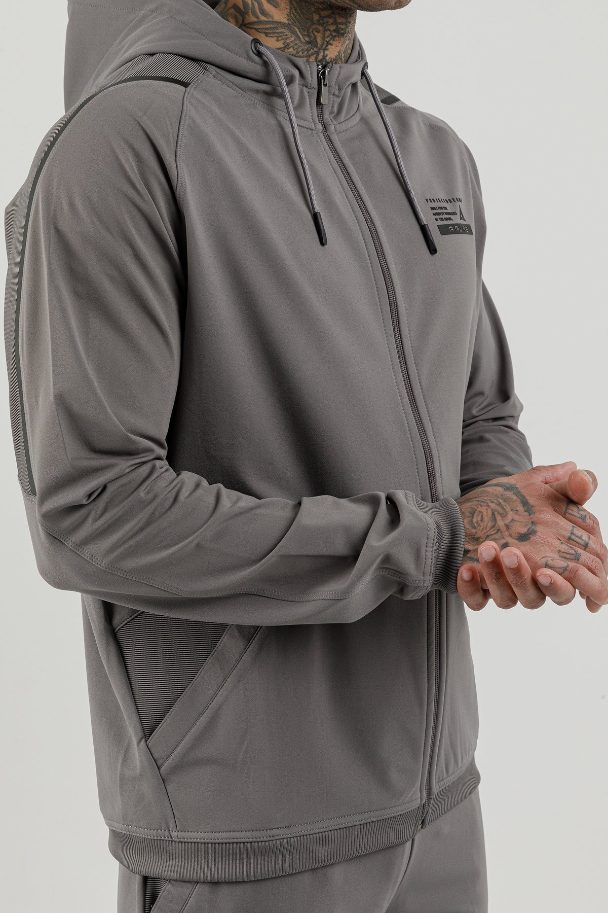 Tam Boy Fermuarlı Erkek Kapüşonlu Sweatshirt - 180002-M.02