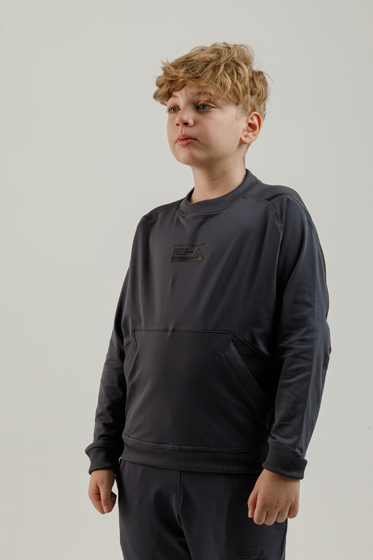 Sıfır Yaka Genç Çocuk (Erkek) Sweatshirt - 180005-M.01
