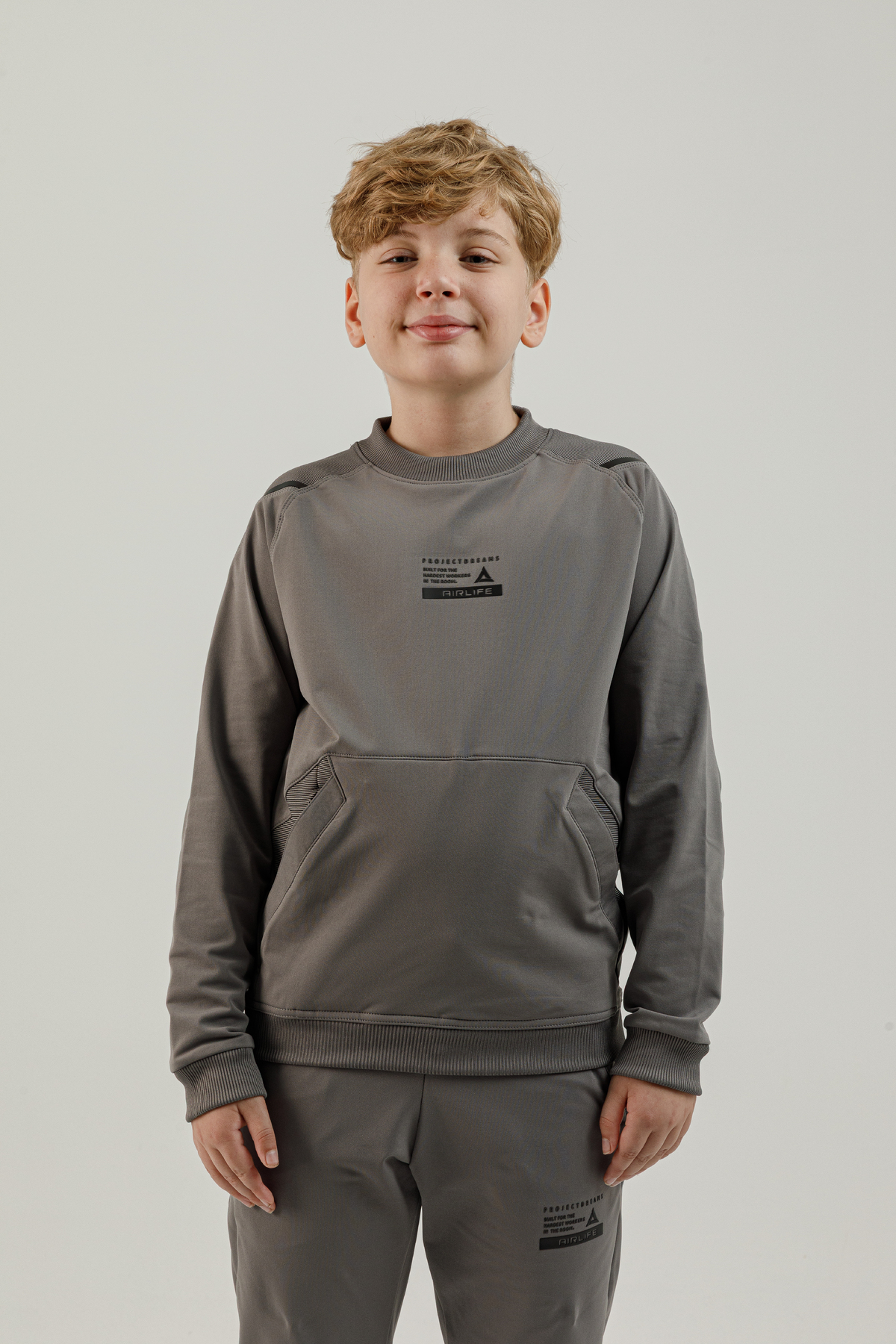 Sıfır Yaka Genç Çocuk (Erkek) Sweatshirt - 180005-M.01