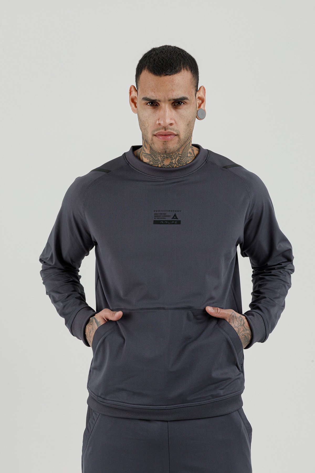 Sıfır Yaka Erkek Sweatshirt - 180003-M.02