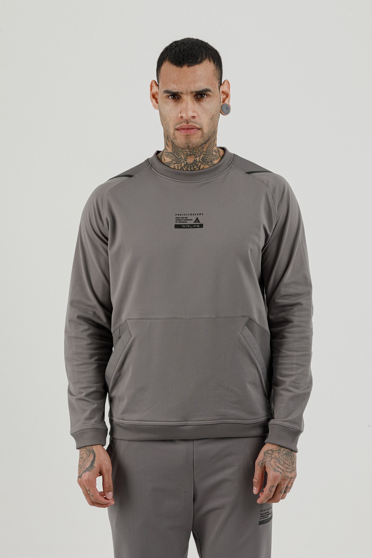 Sıfır Yaka Erkek Sweatshirt - 180003-M.02