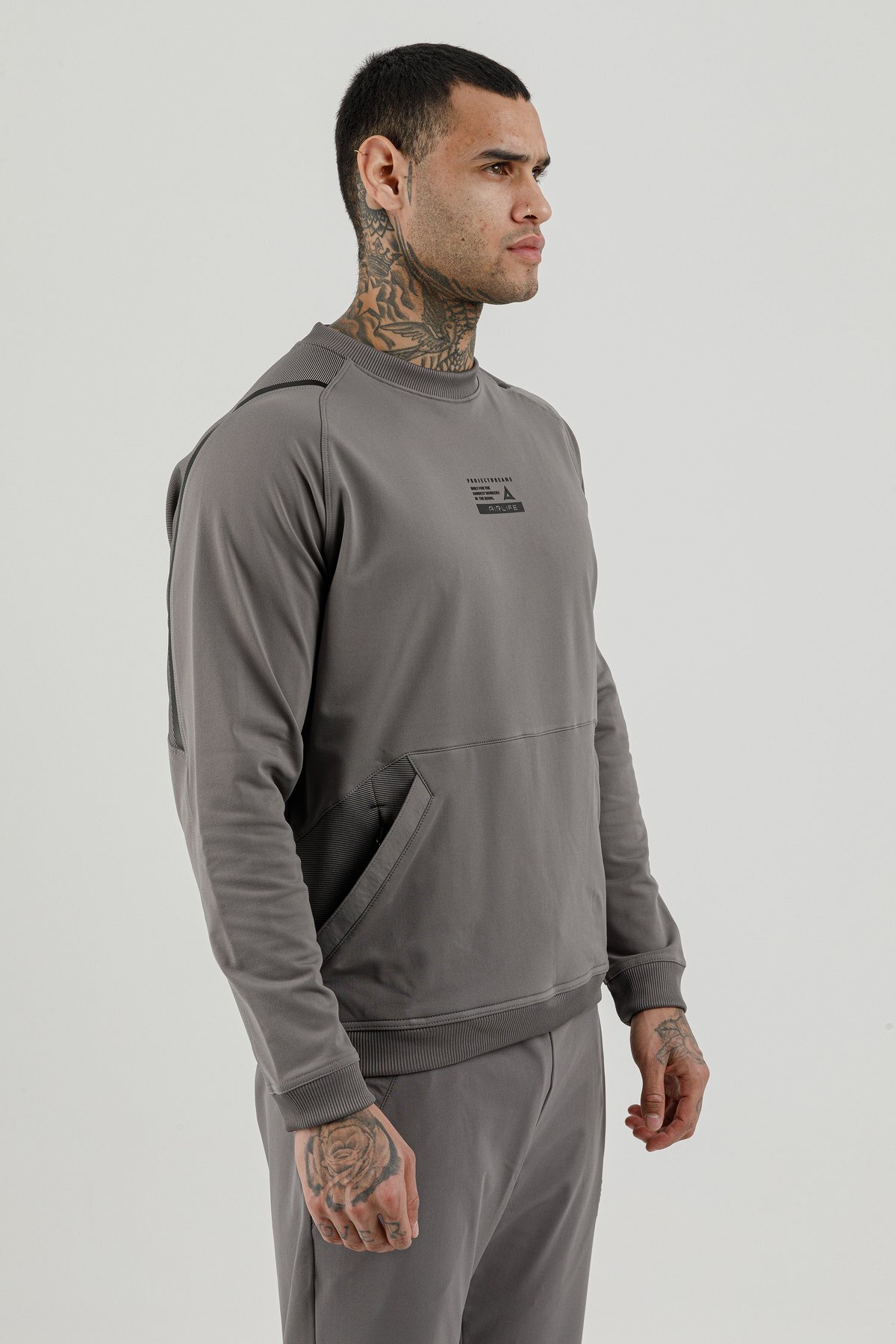 Sıfır Yaka Erkek Sweatshirt - 180003-M.02