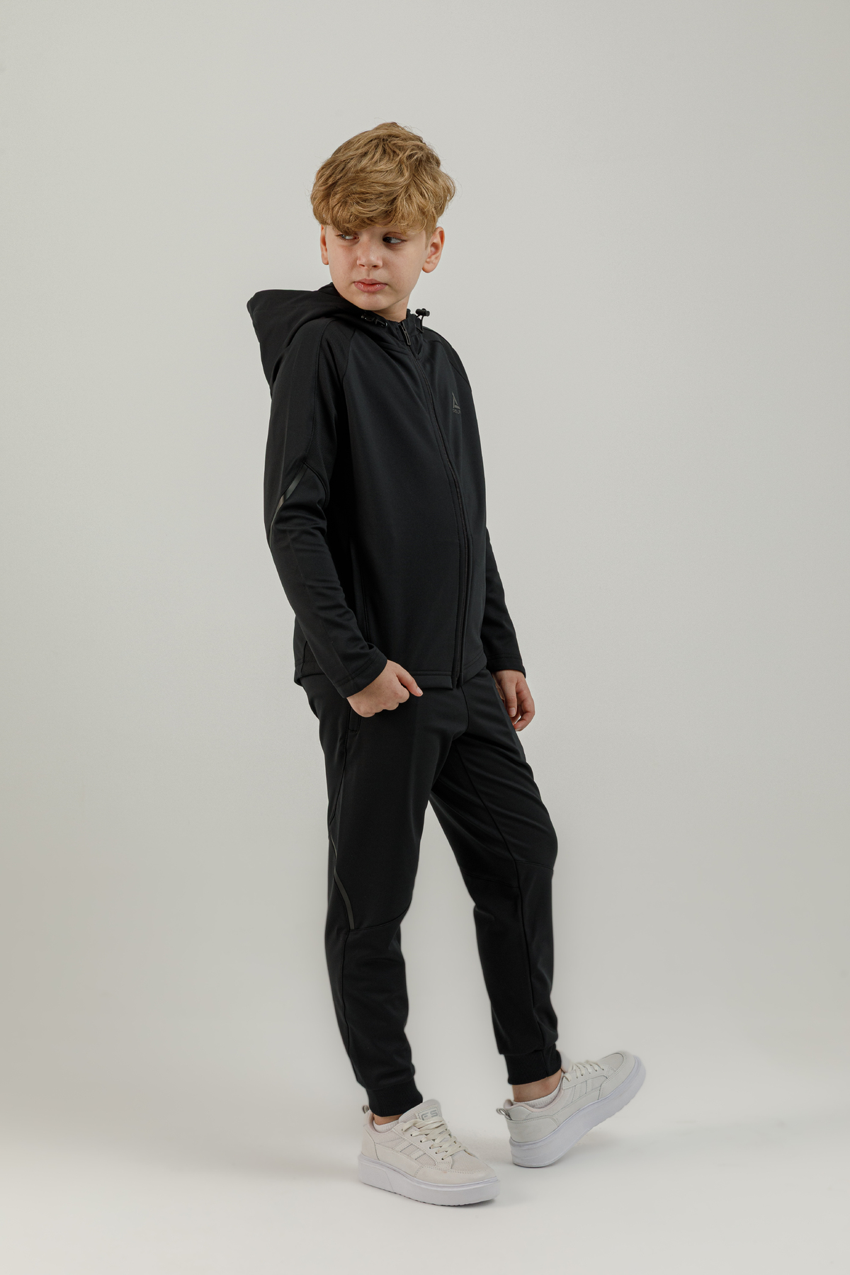 Tam Boy Fermuarlı Genç Çocuk (Erkek) Kapüşonlu Sweatshirt - 180009-M.01