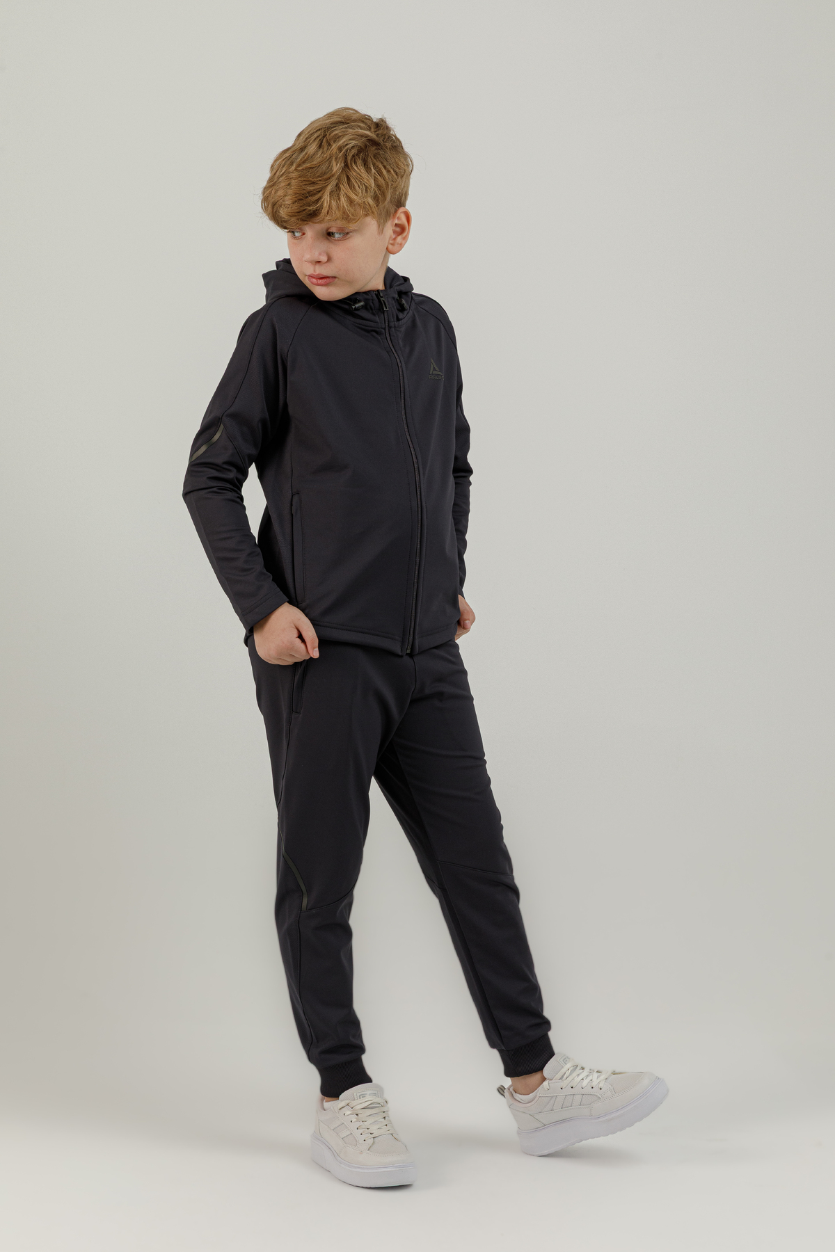 Tam Boy Fermuarlı Genç Çocuk (Erkek) Kapüşonlu Sweatshirt - 180009-M.01