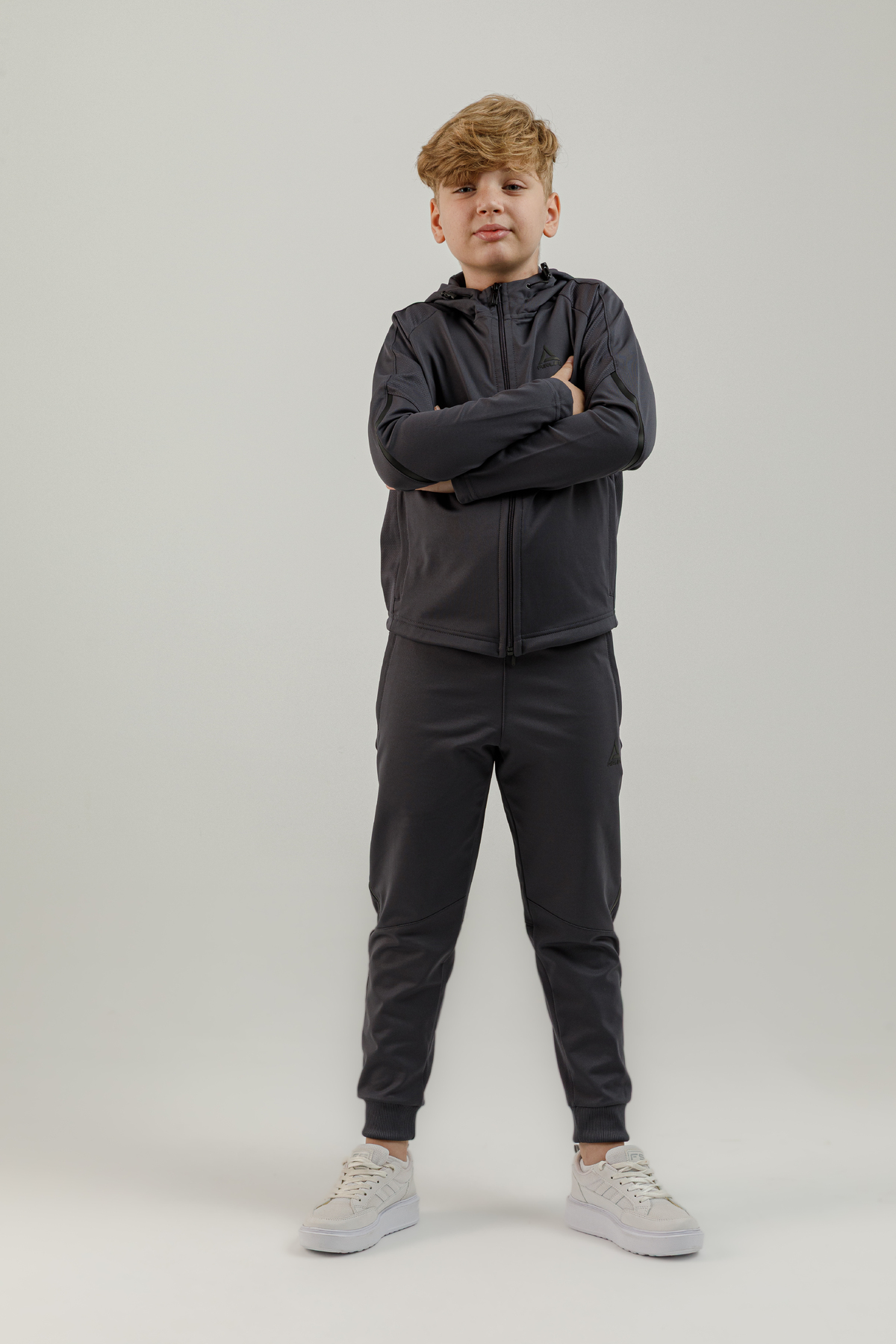 Tam Boy Fermuarlı Genç Çocuk (Erkek) Kapüşonlu Sweatshirt - 180009-M.01