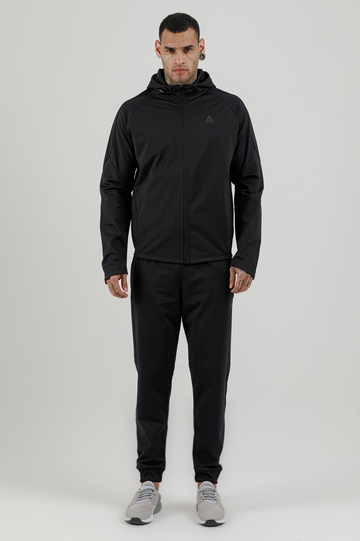 Tam Boy Fermuarlı Erkek Kapüşonlu Sweatshirt - 180006-M.02