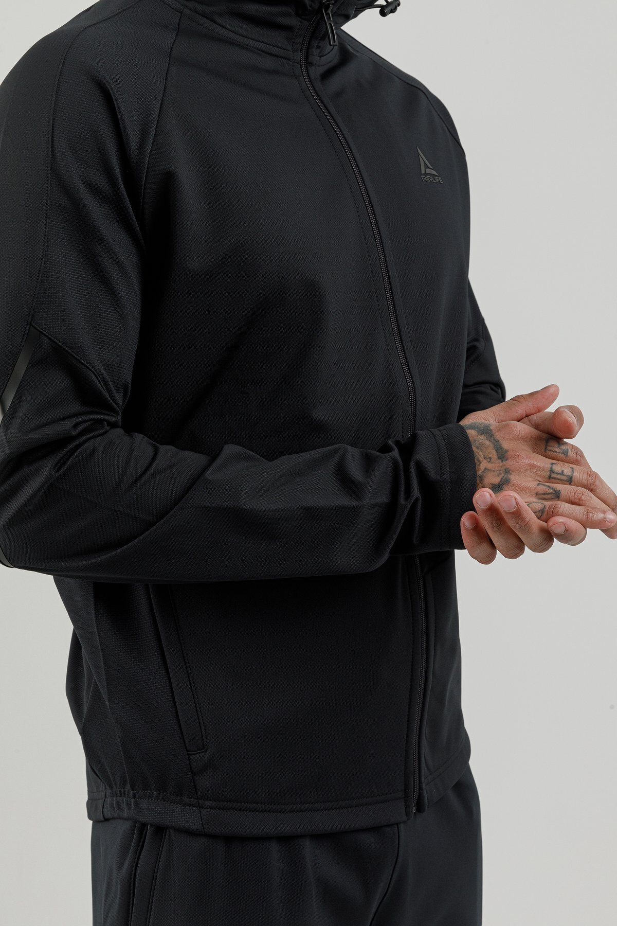 Tam Boy Fermuarlı Erkek Kapüşonlu Sweatshirt - 180006-M.02