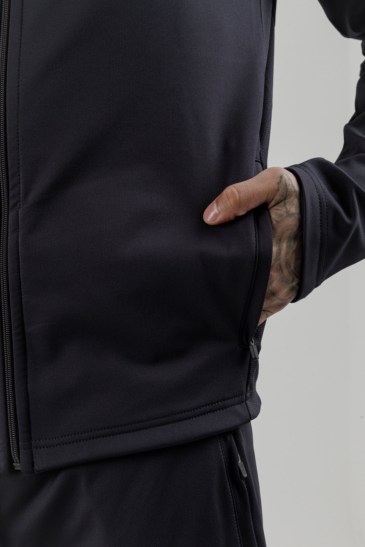 Tam Boy Fermuarlı Erkek Kapüşonlu Sweatshirt - 180006-M.02
