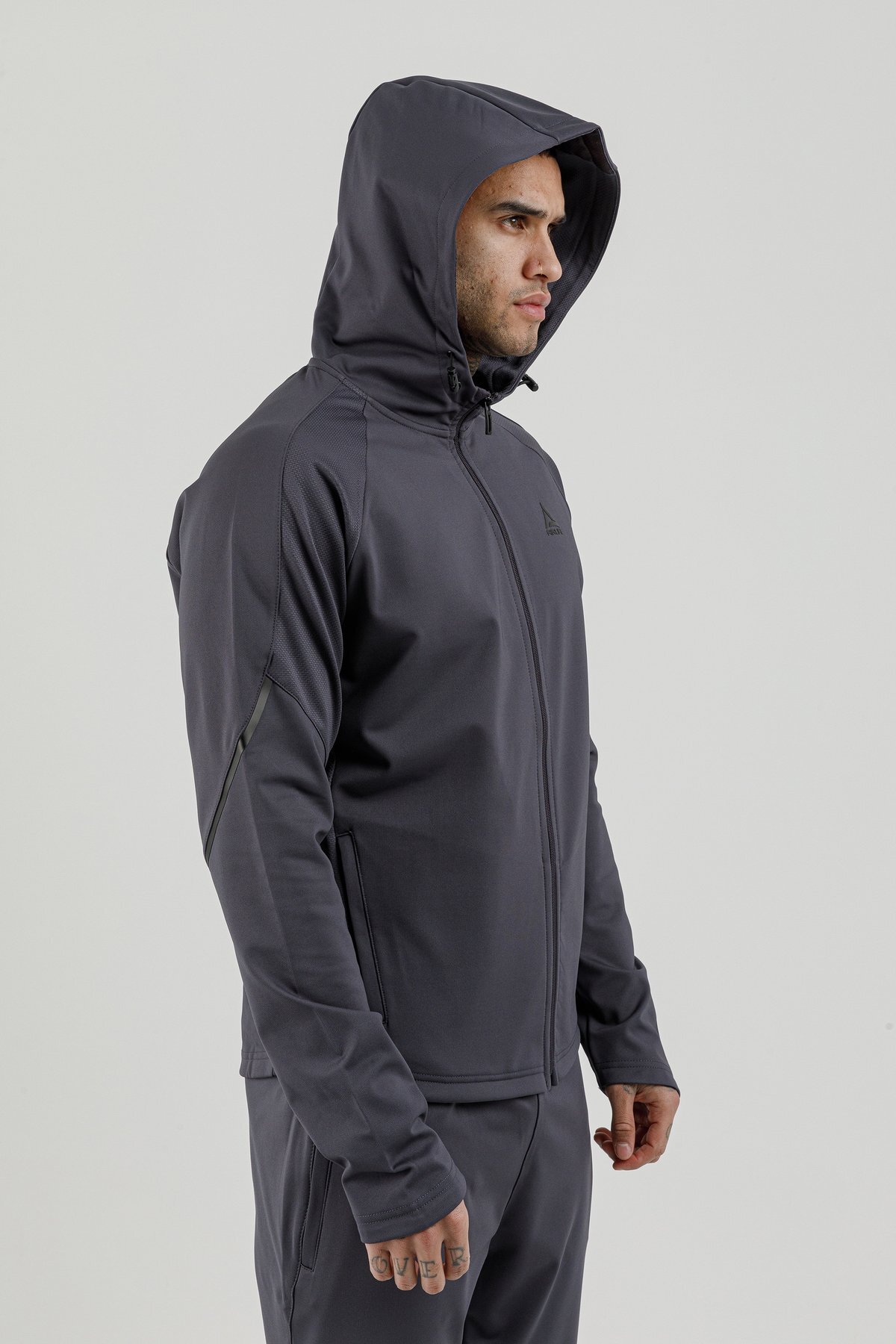 Tam Boy Fermuarlı Erkek Kapüşonlu Sweatshirt - 180006-M.02