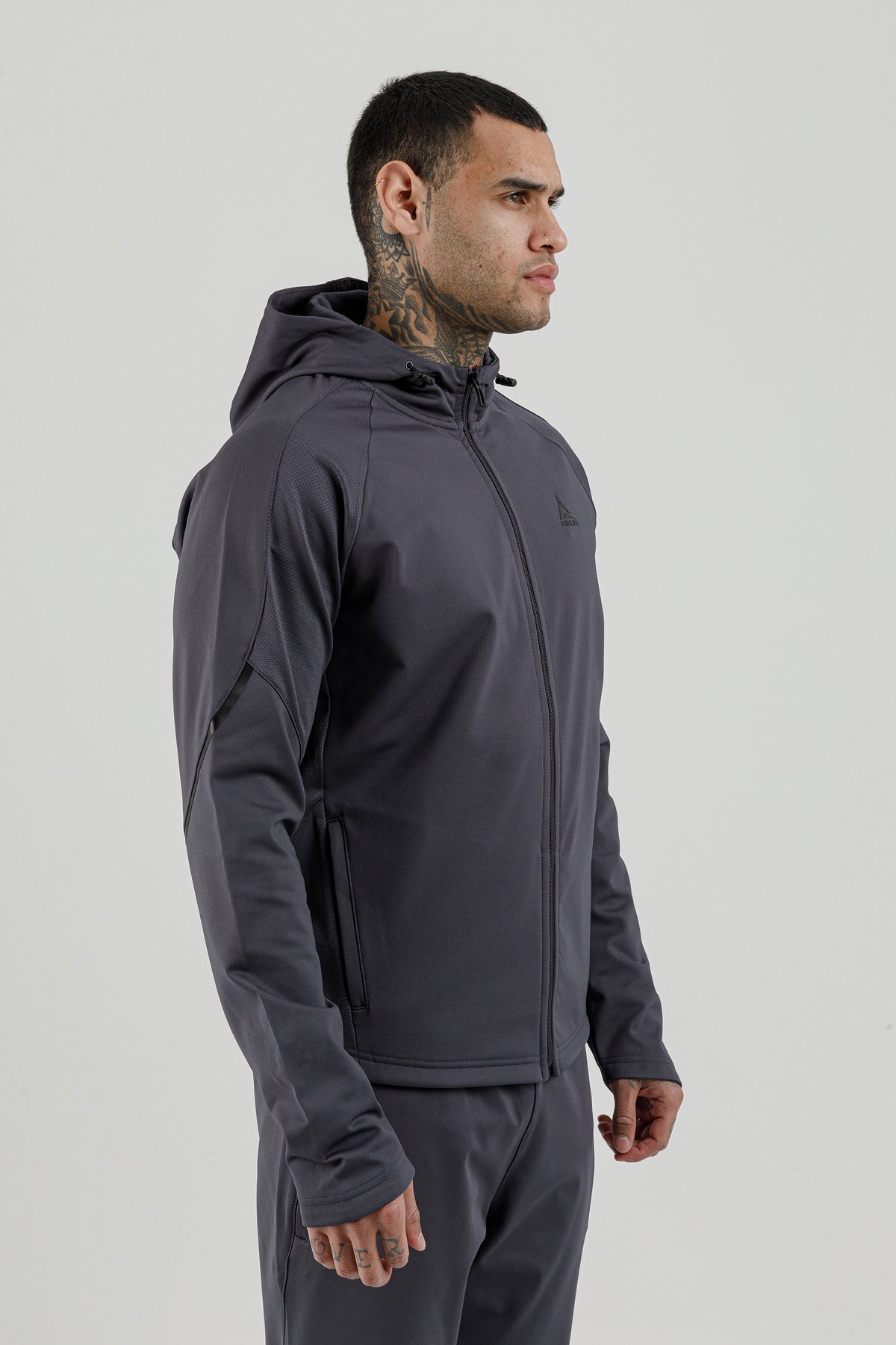 Tam Boy Fermuarlı Erkek Kapüşonlu Sweatshirt - 180006-M.02