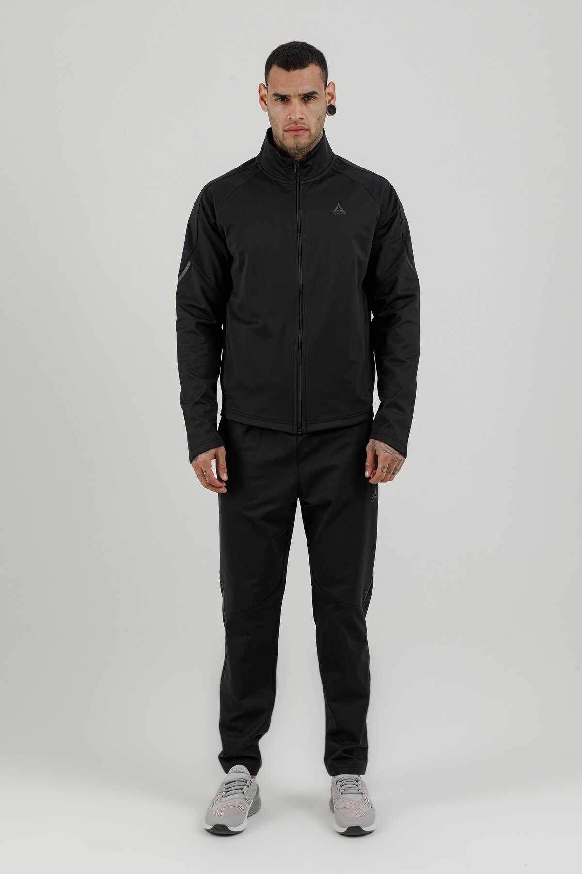 Tam Boy Fermuarlı Erkek Dik Yaka Sweatshirt - 180007-M.02