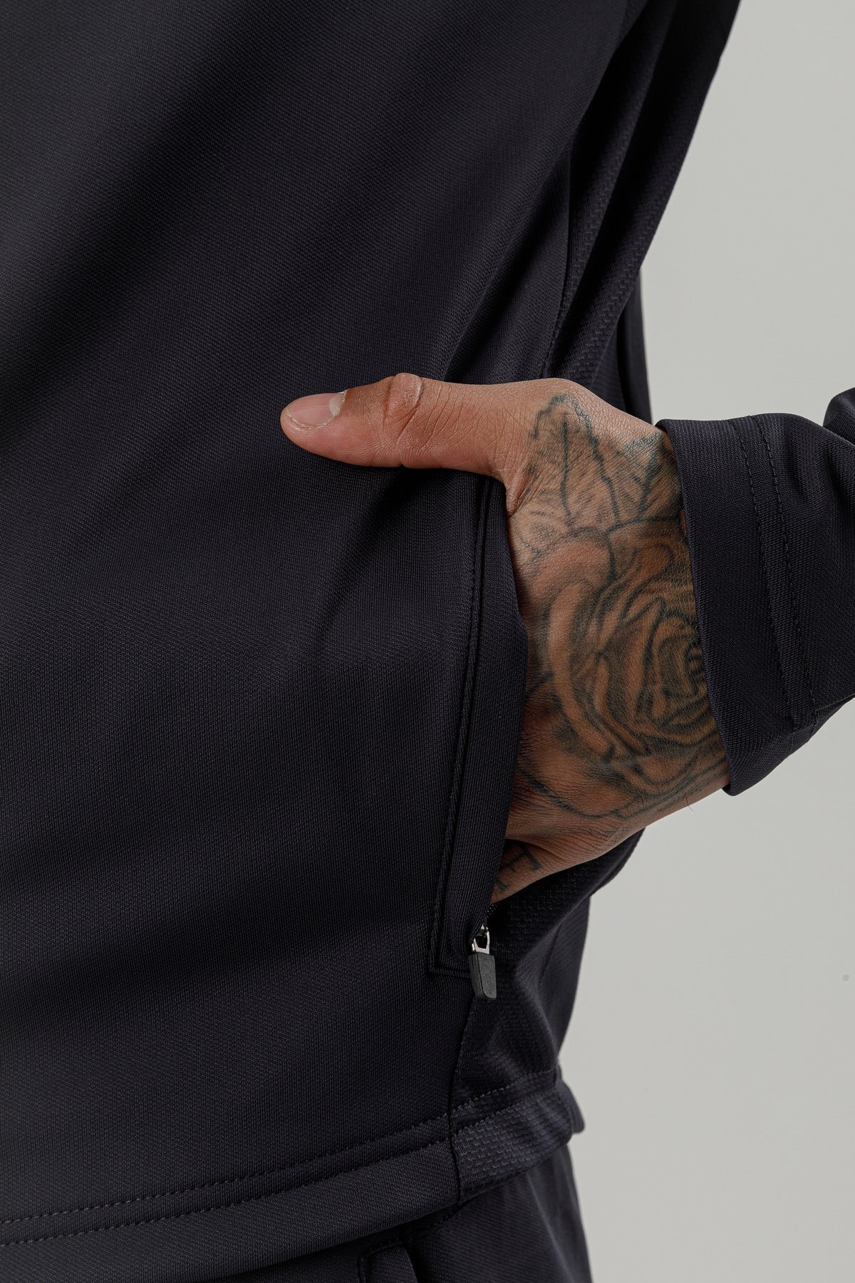 Tam Boy Fermuarlı Erkek Dik Yaka Sweatshirt - 180007-M.02