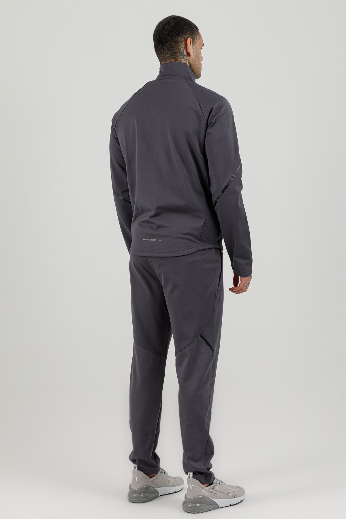 Tam Boy Fermuarlı Erkek Dik Yaka Sweatshirt - 180007-M.02