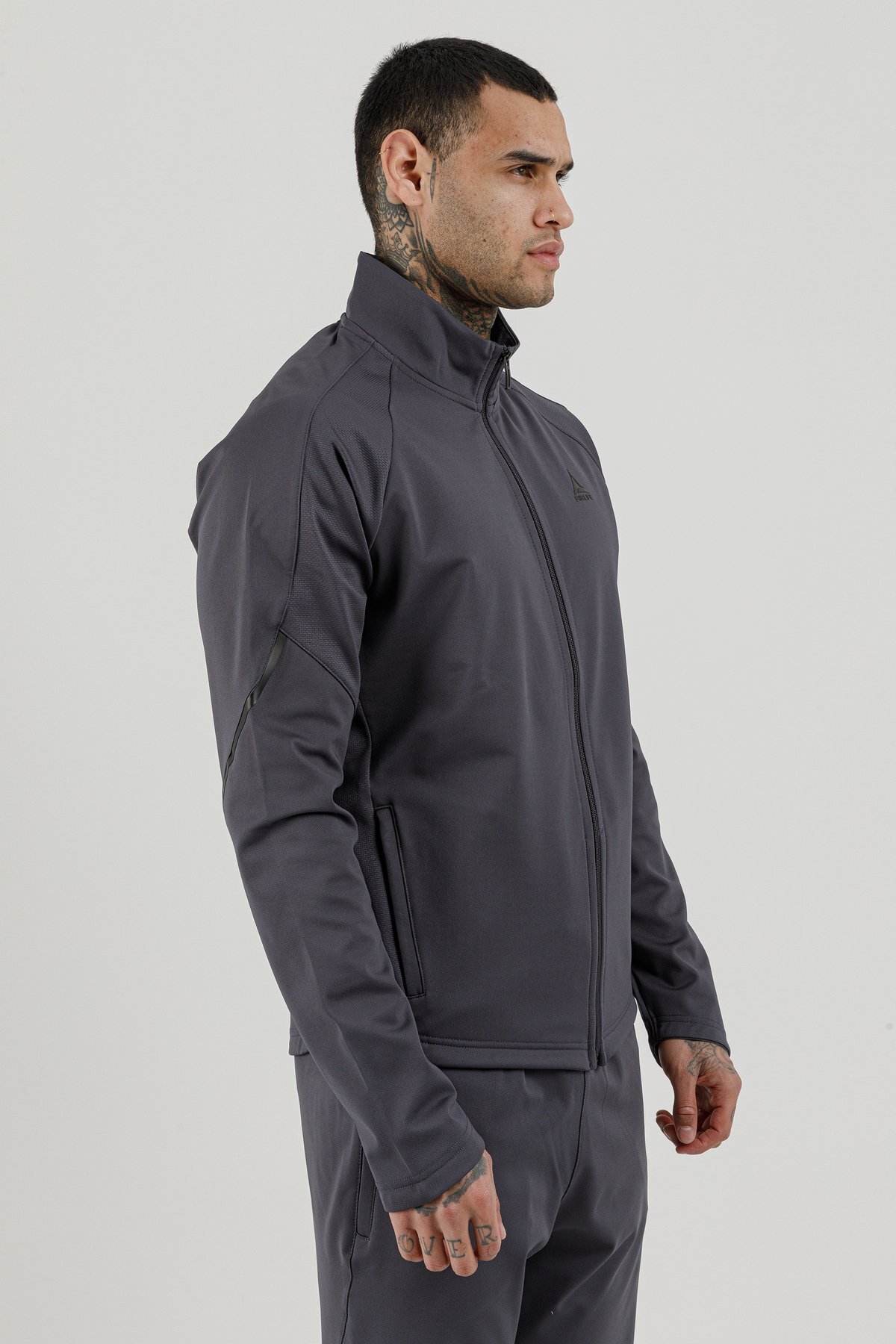 Tam Boy Fermuarlı Erkek Dik Yaka Sweatshirt - 180007-M.02