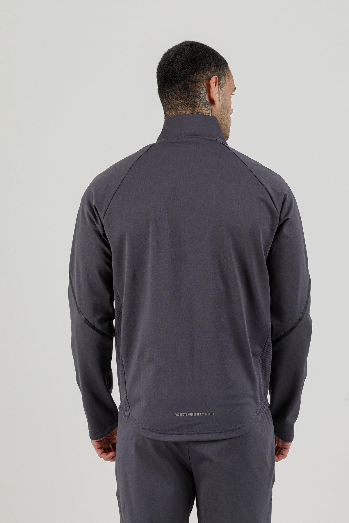 Tam Boy Fermuarlı Erkek Dik Yaka Sweatshirt - 180007-M.02