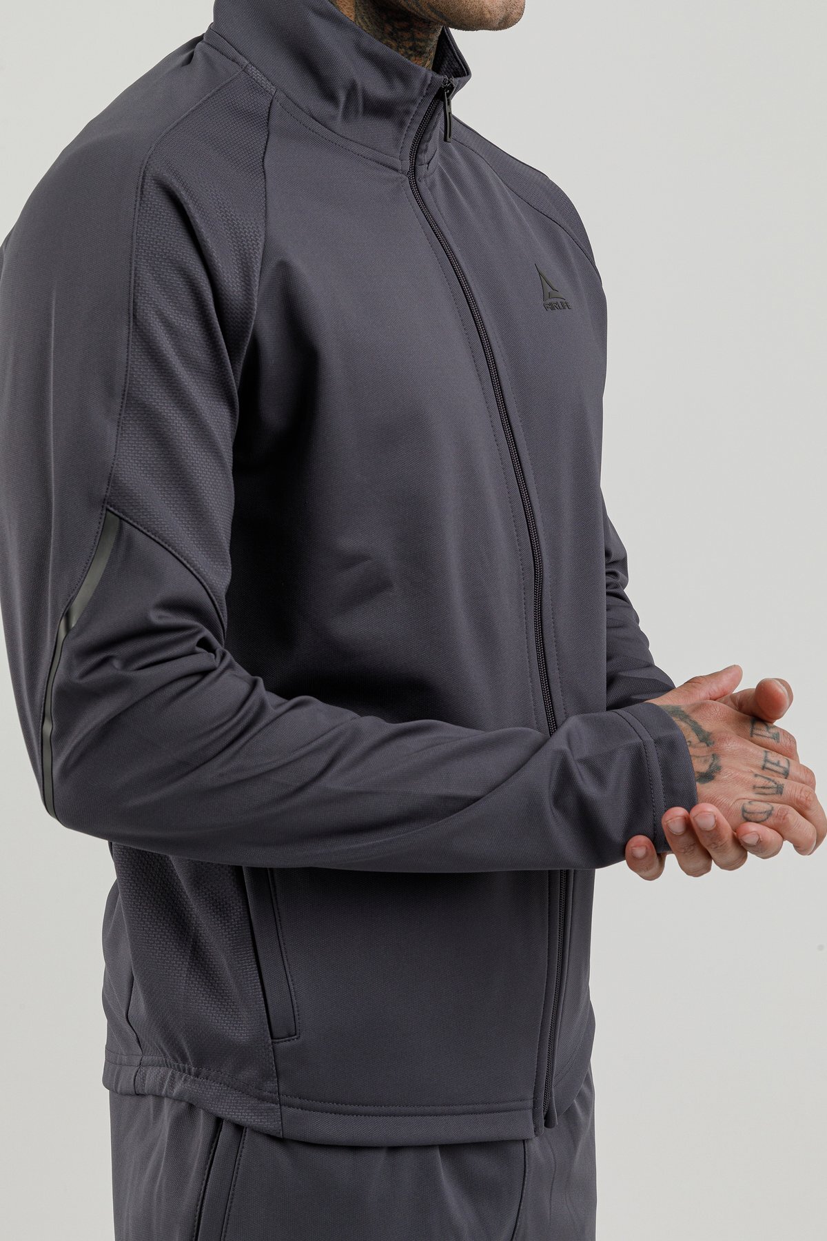 Tam Boy Fermuarlı Erkek Dik Yaka Sweatshirt - 180007-M.02