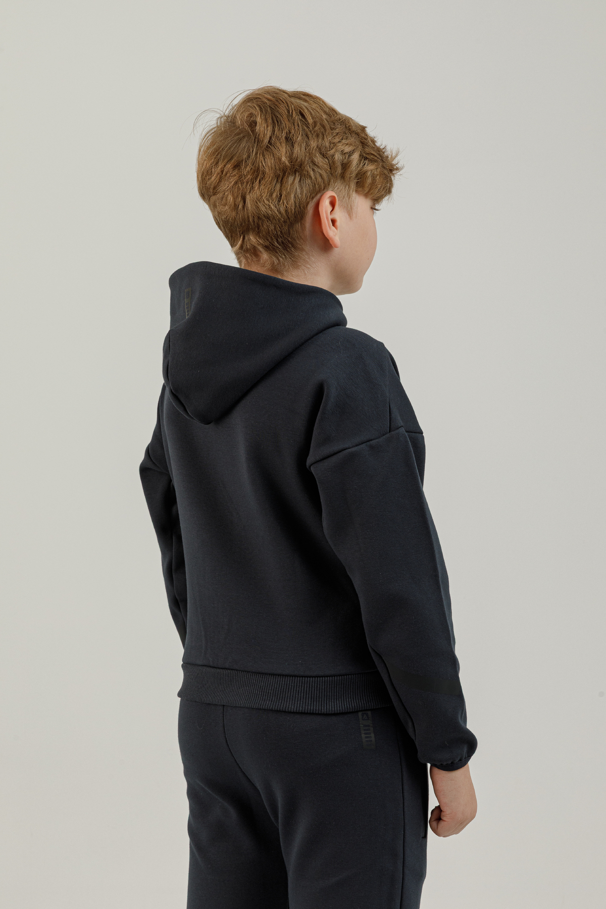 Tam Boy Fermuarlı Genç Çocuk Kapüşonlu Sweatshirt - 180012-U.01