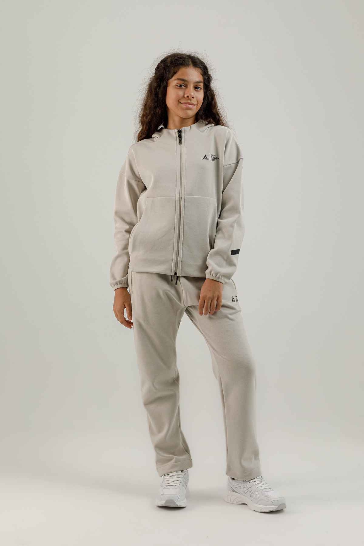 Tam Boy Fermuarlı Genç Çocuk Kapüşonlu Sweatshirt - 180012-U.01
