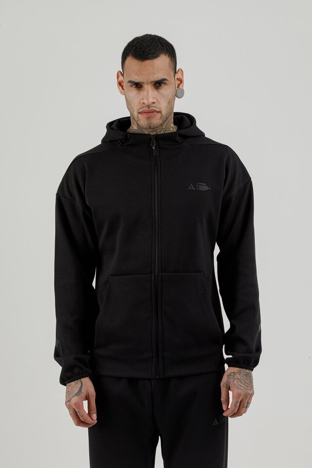 Tam Boy Fermuarlı Erkek Kapüşonlu Sweatshirt - 180010-M.02