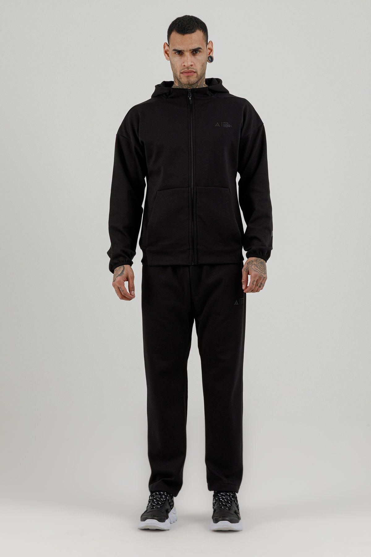 Tam Boy Fermuarlı Erkek Kapüşonlu Sweatshirt - 180010-M.02
