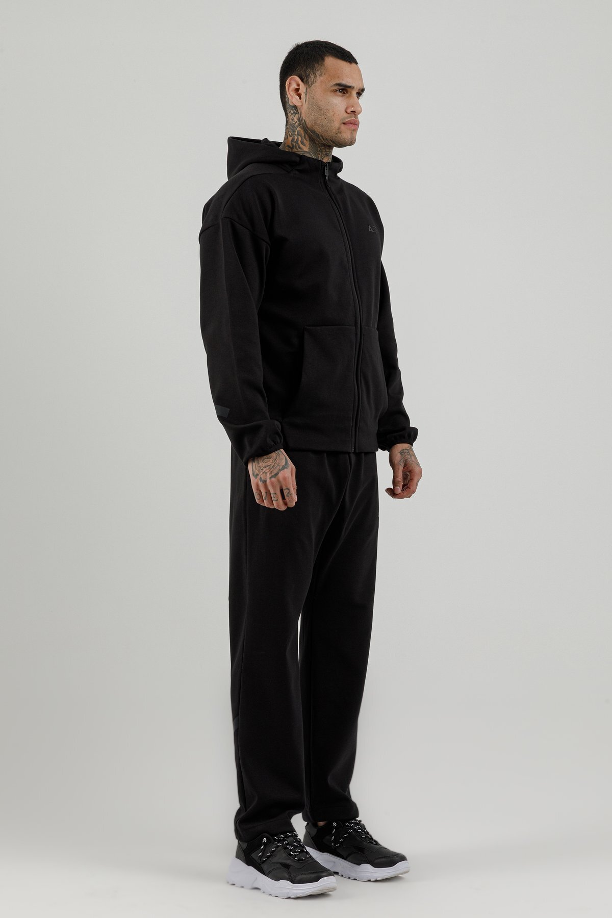 Tam Boy Fermuarlı Erkek Kapüşonlu Sweatshirt - 180010-M.02