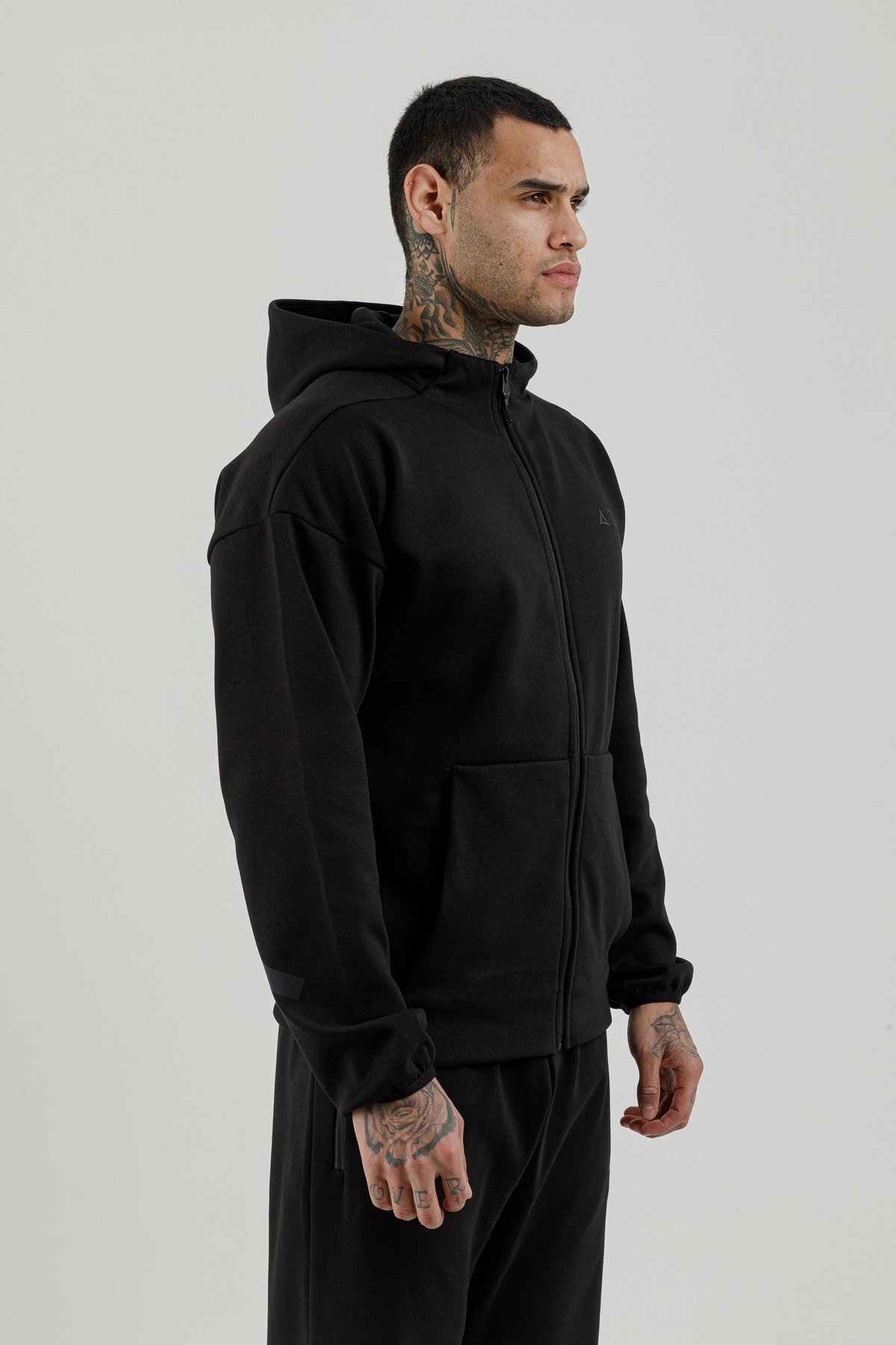 Tam Boy Fermuarlı Erkek Kapüşonlu Sweatshirt - 180010-M.02
