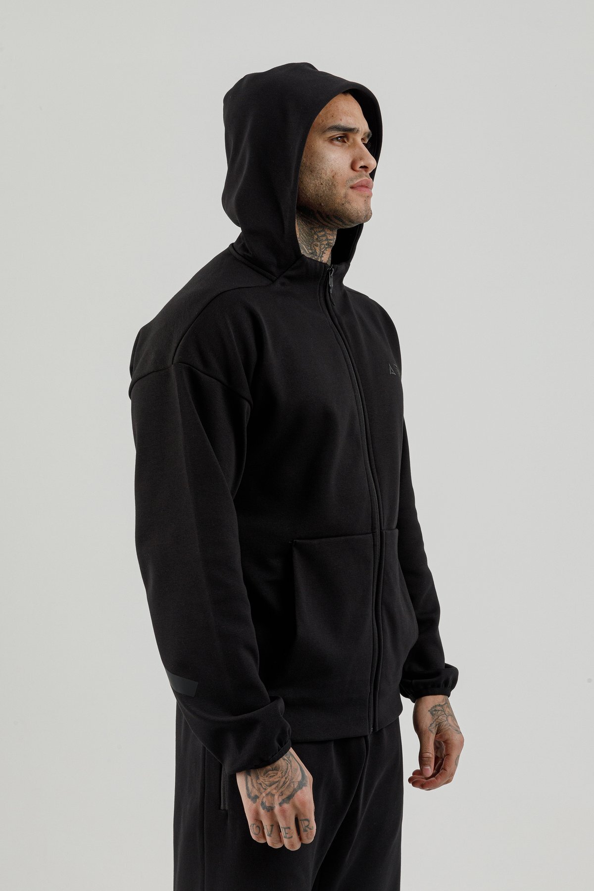 Tam Boy Fermuarlı Erkek Kapüşonlu Sweatshirt - 180010-M.02