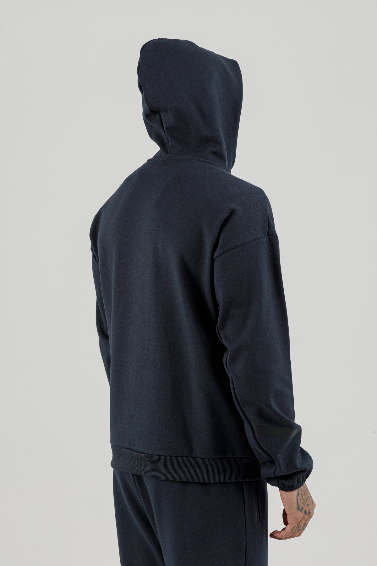 Tam Boy Fermuarlı Erkek Kapüşonlu Sweatshirt - 180010-M.02