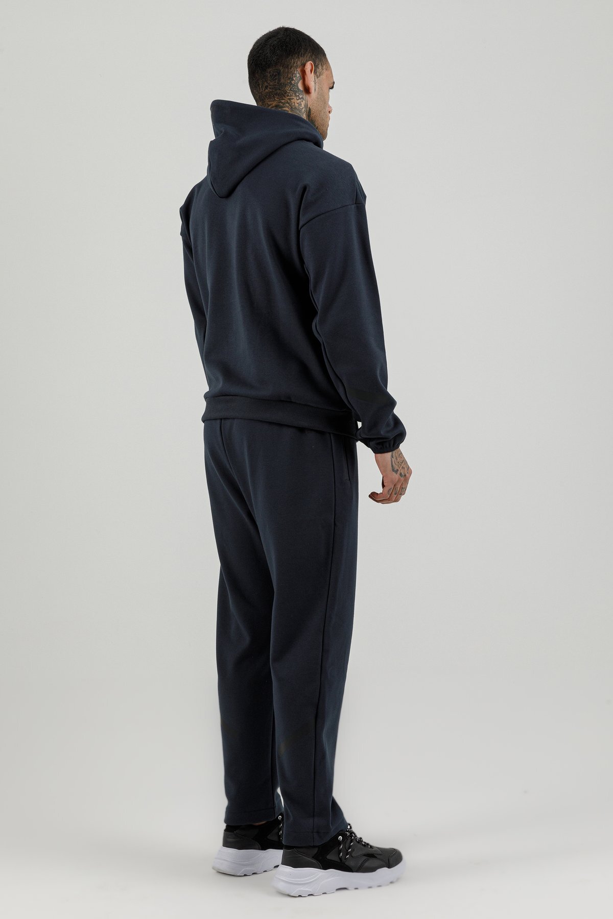 Tam Boy Fermuarlı Erkek Kapüşonlu Sweatshirt - 180010-M.02