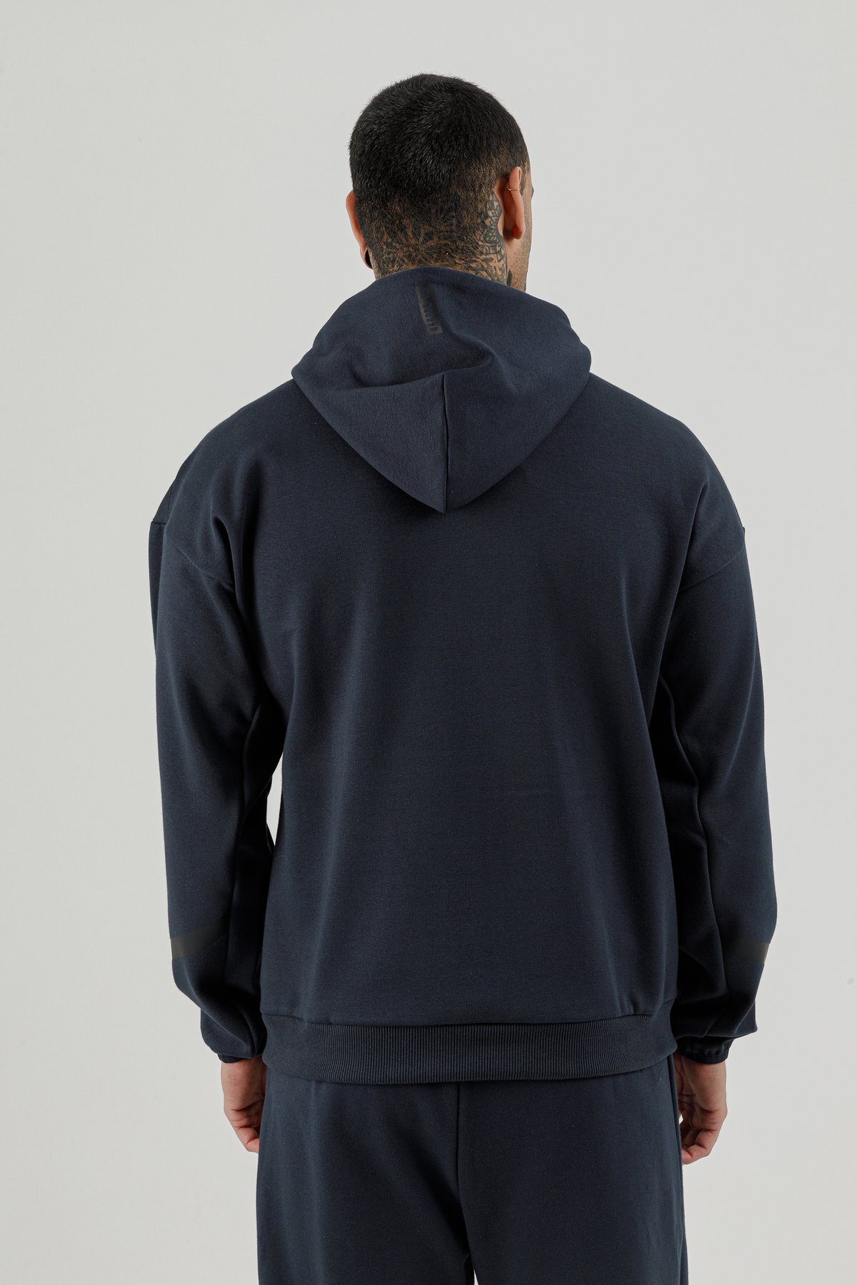 Tam Boy Fermuarlı Erkek Kapüşonlu Sweatshirt - 180010-M.02