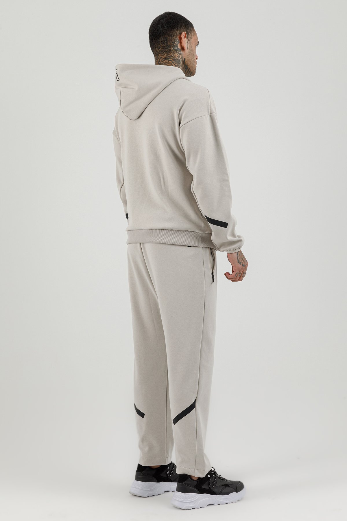 Tam Boy Fermuarlı Erkek Kapüşonlu Sweatshirt - 180010-M.02