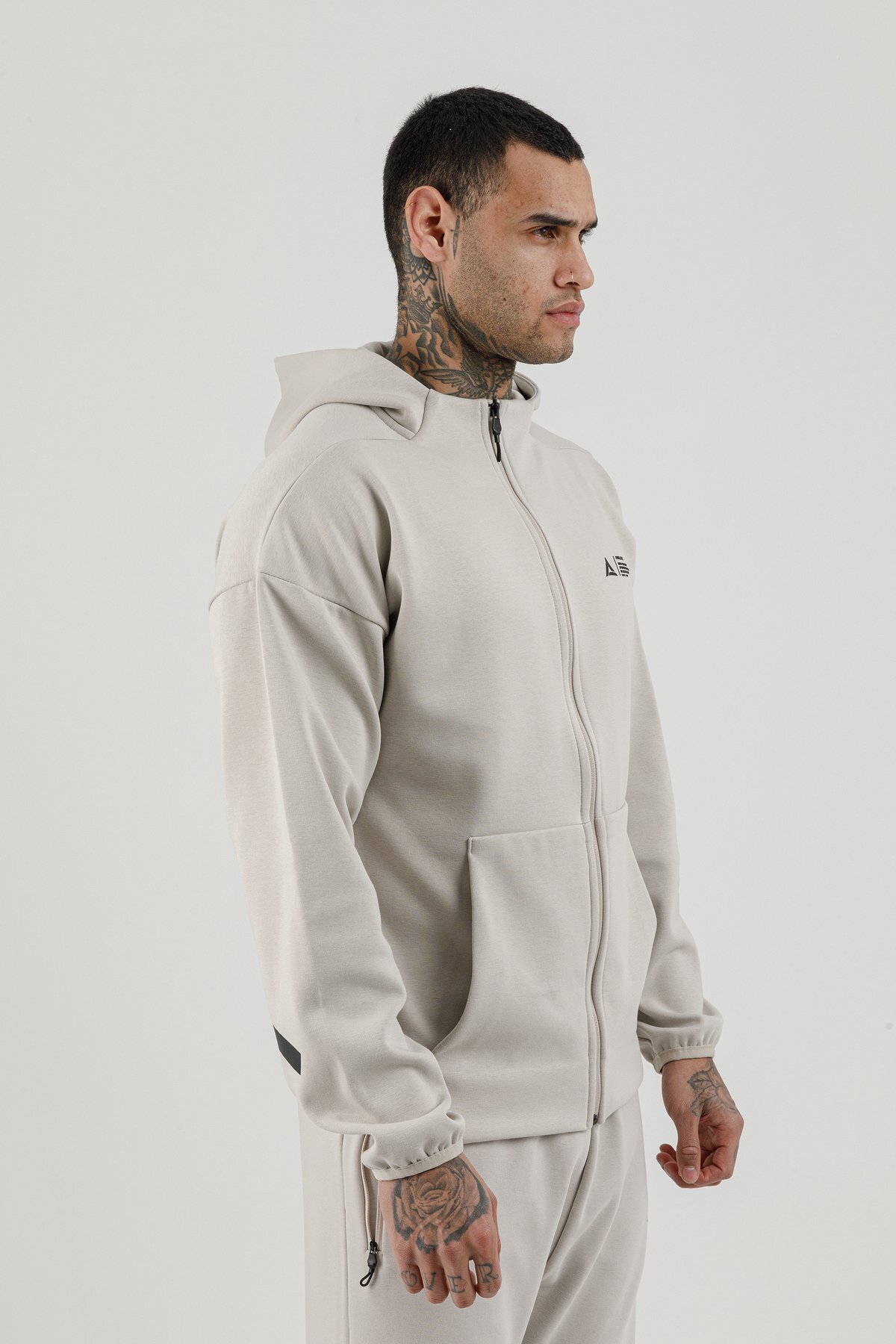 Tam Boy Fermuarlı Erkek Kapüşonlu Sweatshirt - 180010-M.02