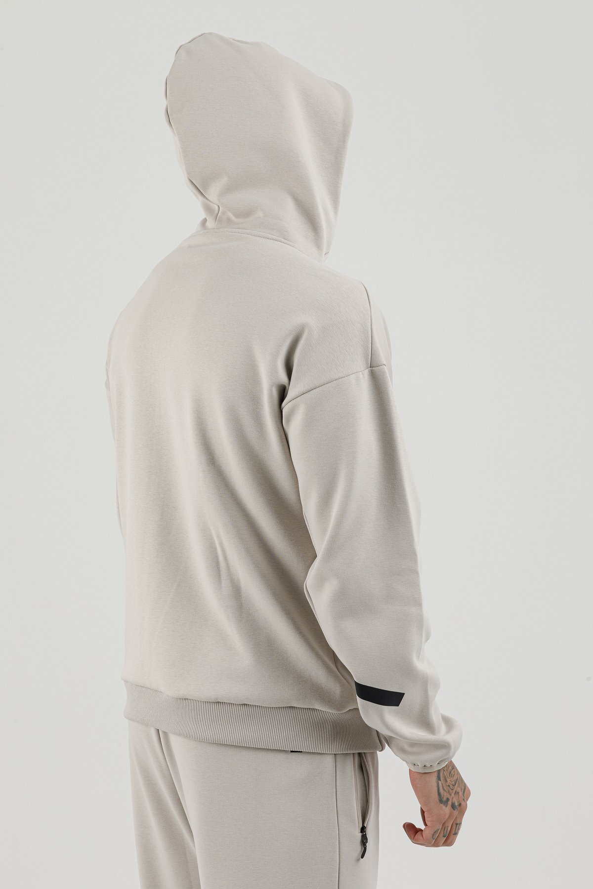 Tam Boy Fermuarlı Erkek Kapüşonlu Sweatshirt - 180010-M.02