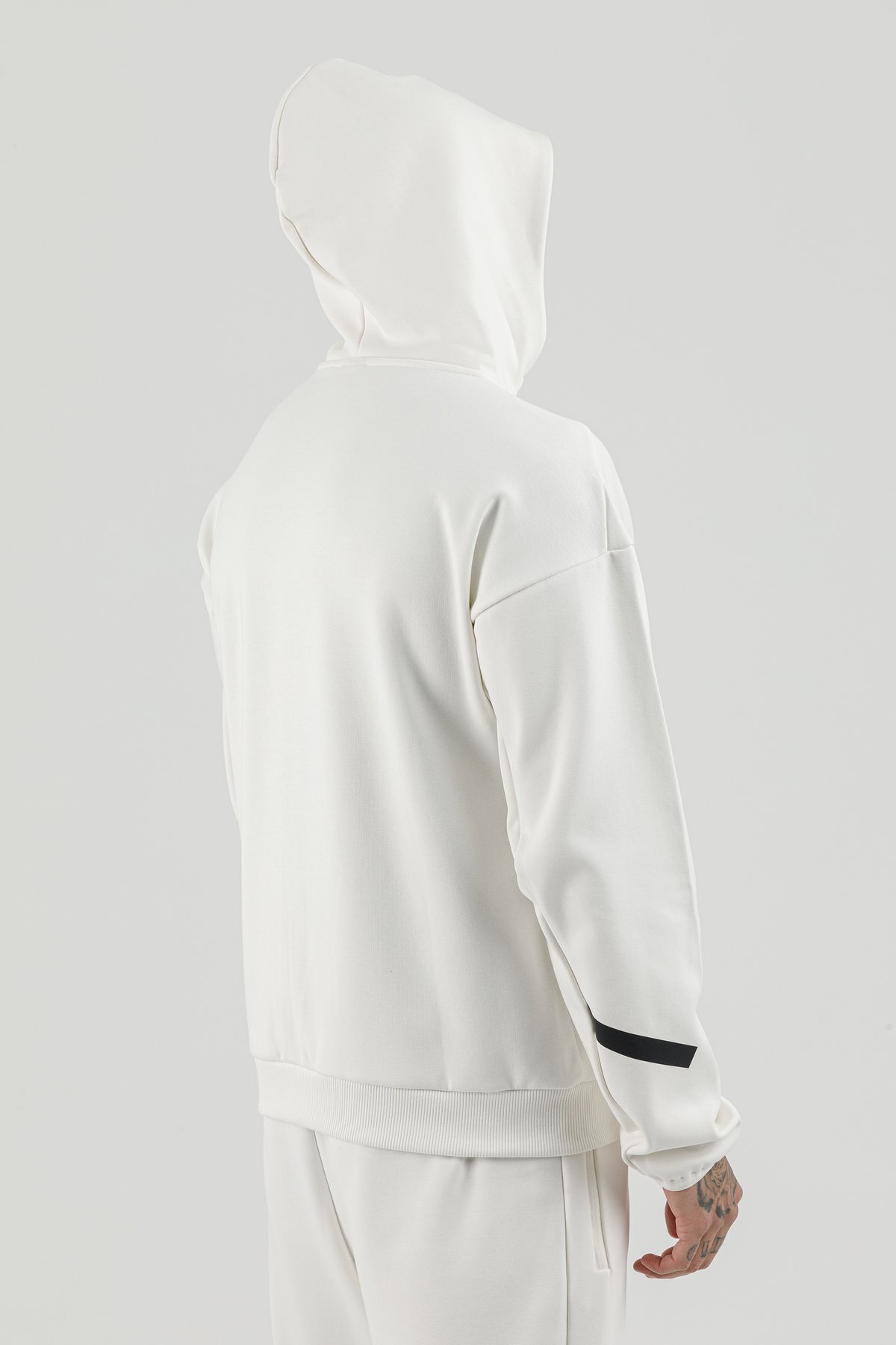 Tam Boy Fermuarlı Erkek Kapüşonlu Sweatshirt - 180010-M.02