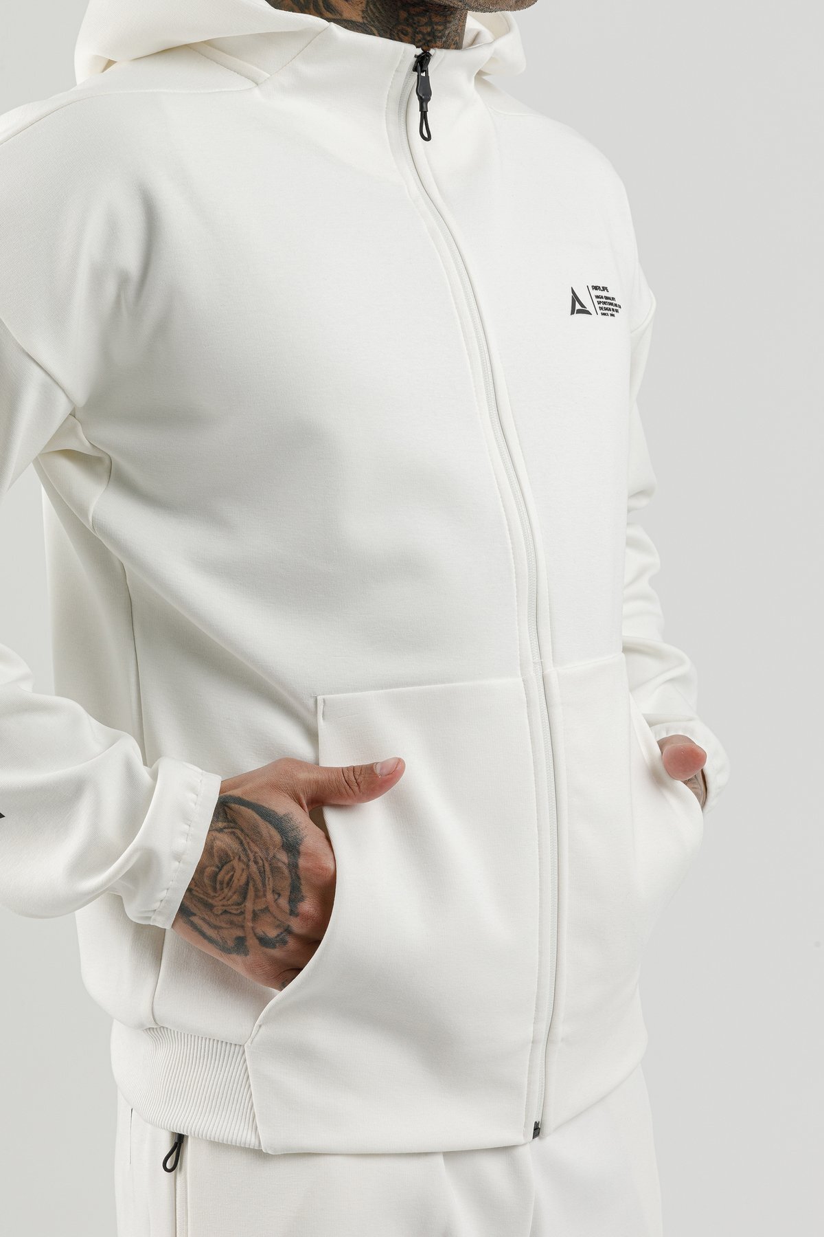 Tam Boy Fermuarlı Erkek Kapüşonlu Sweatshirt - 180010-M.02